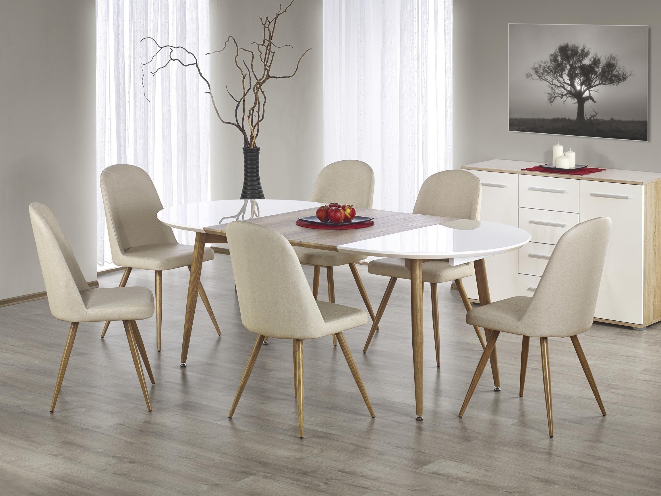 Table Houston Humus (White + Honey oak)