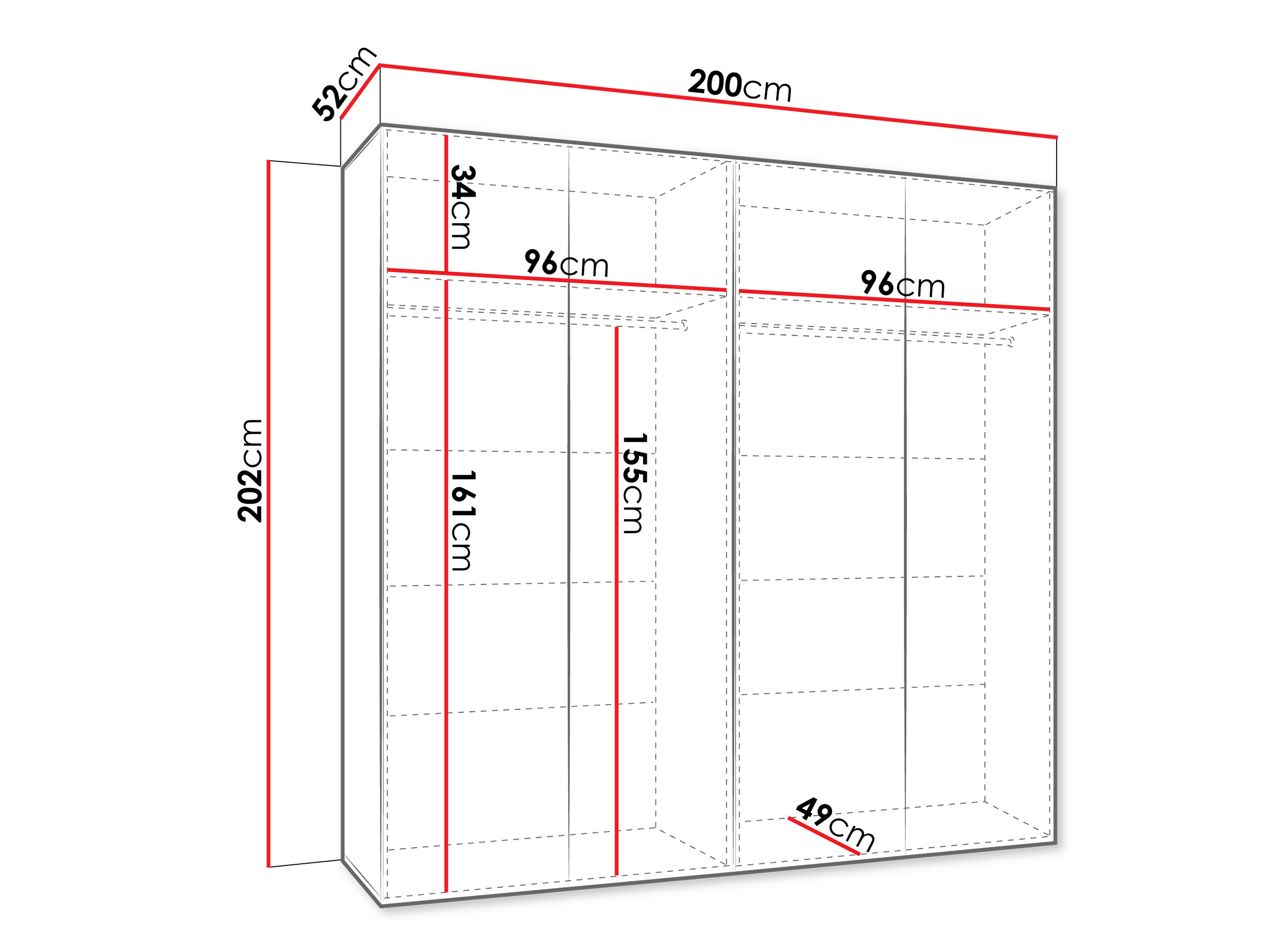 Wardrobe Hartford 620 (White)