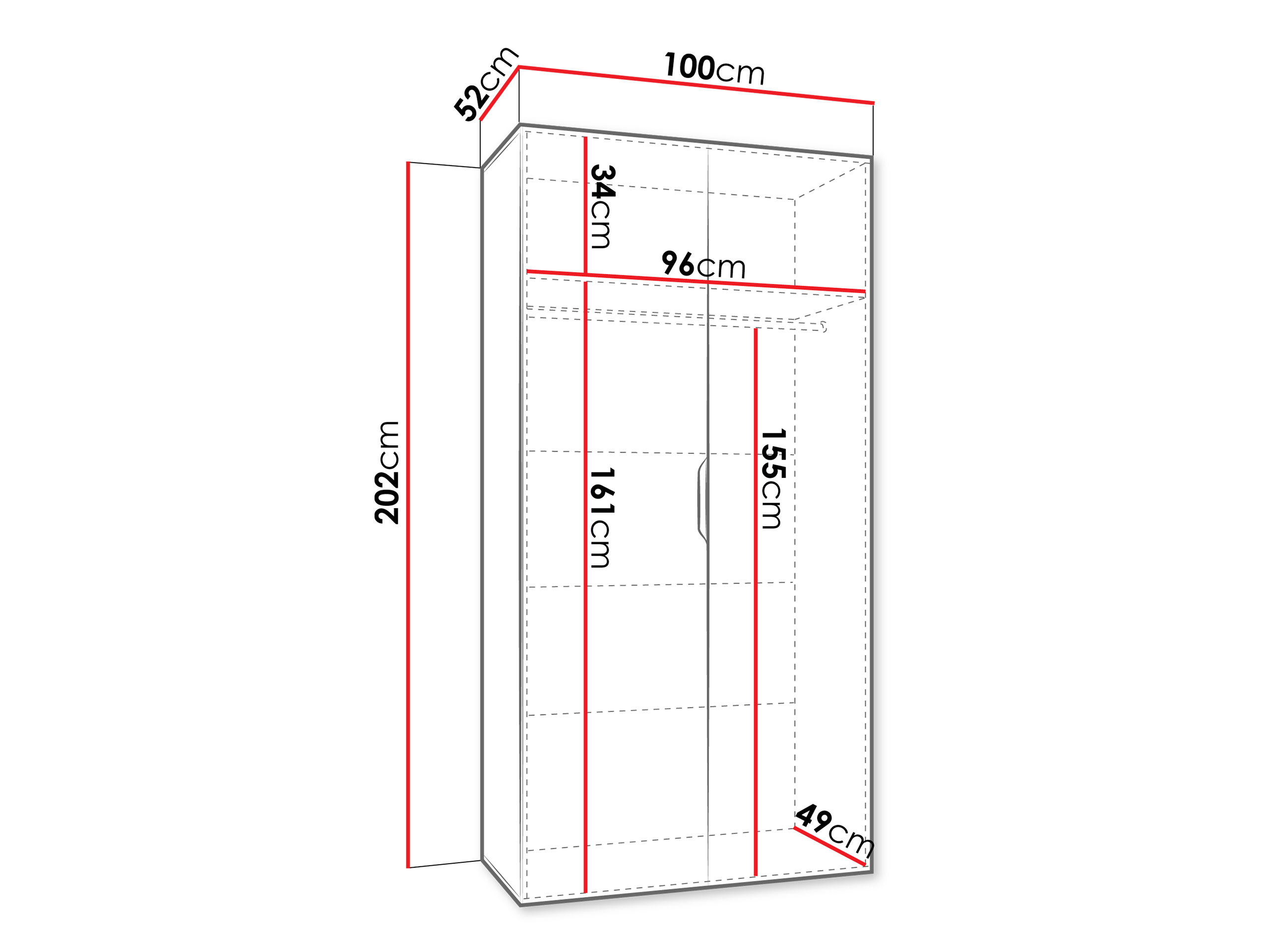 Wardrobe Hartford 623 (Black)