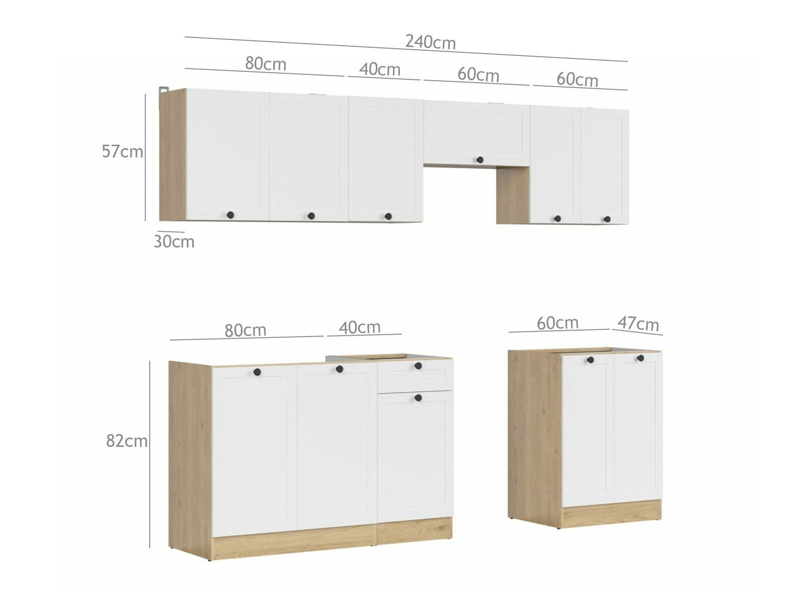 Modular kitchen set Classic White 119