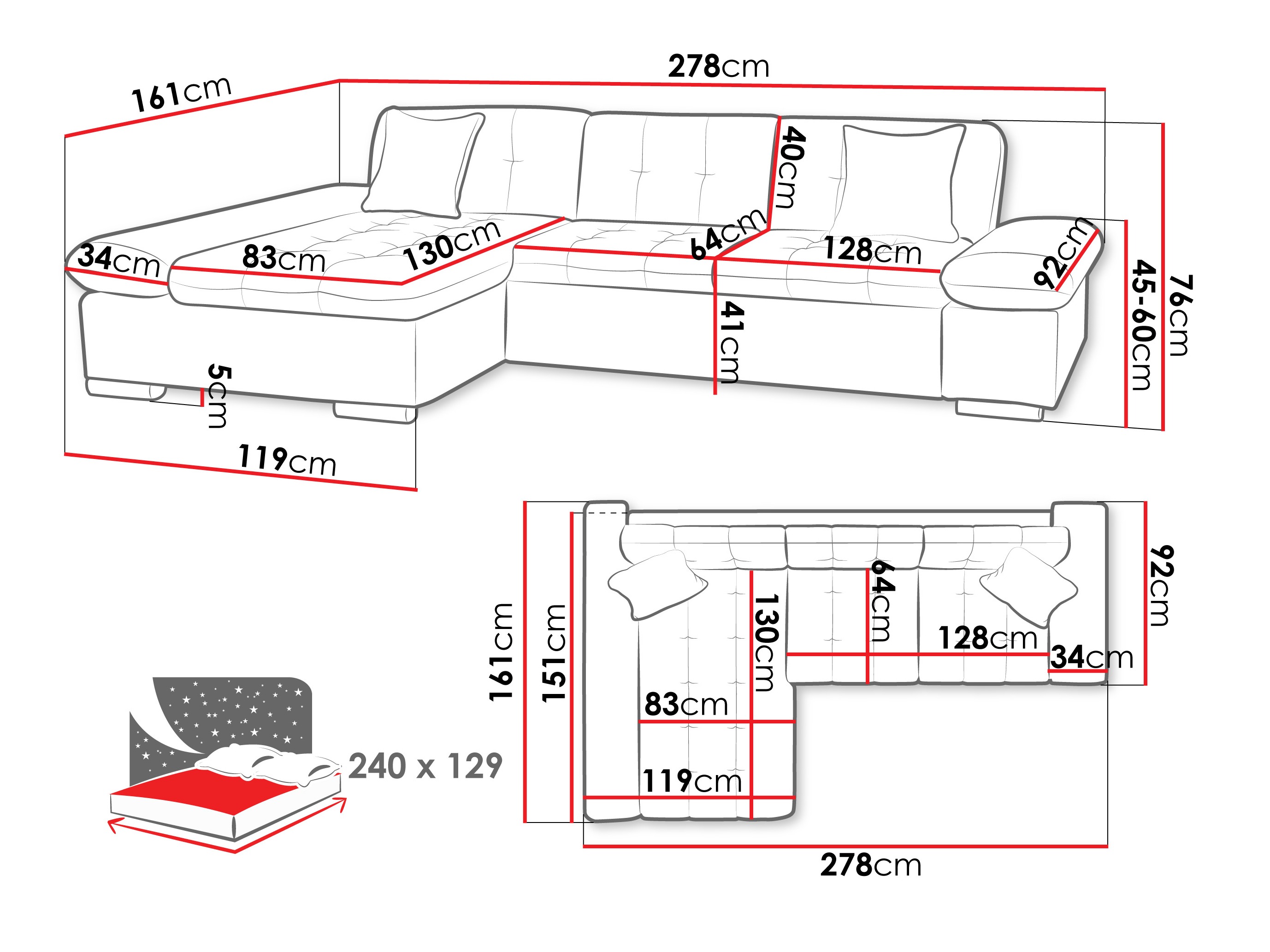 Corner sofa Comfivo Sanitas I (Lumo 40)