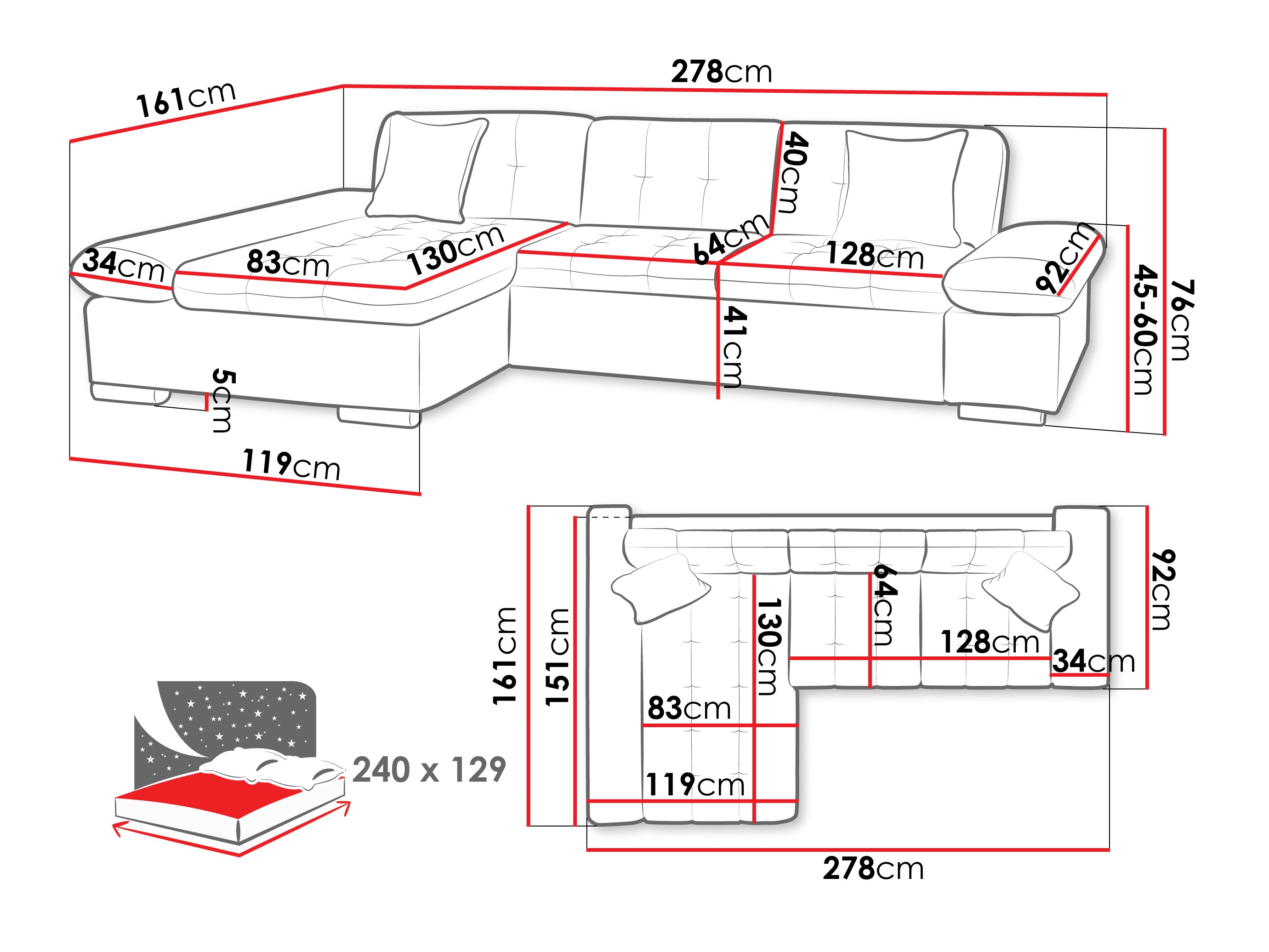 Corner sofa Comfivo Sanitas I (Lumo 55)