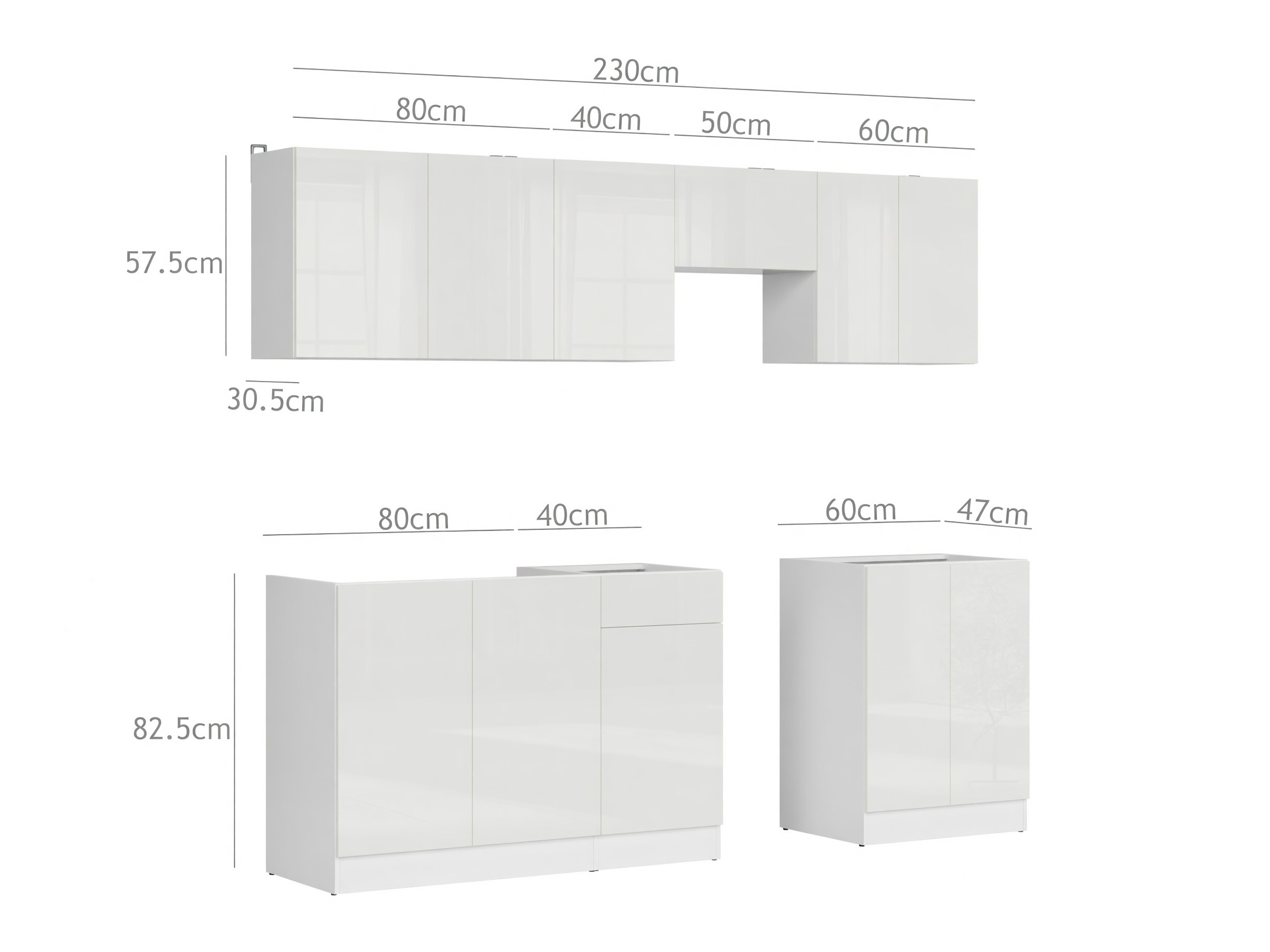 Modular kitchen set Classic Grey 119