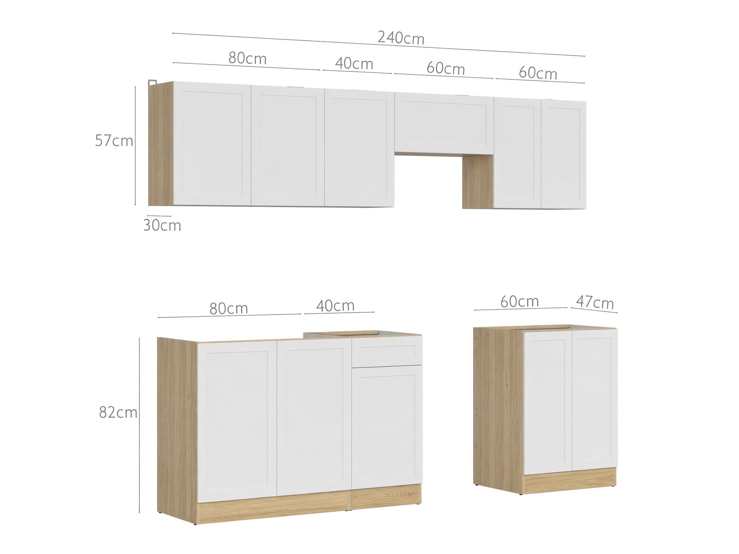Modular kitchen set Classic Grey 120