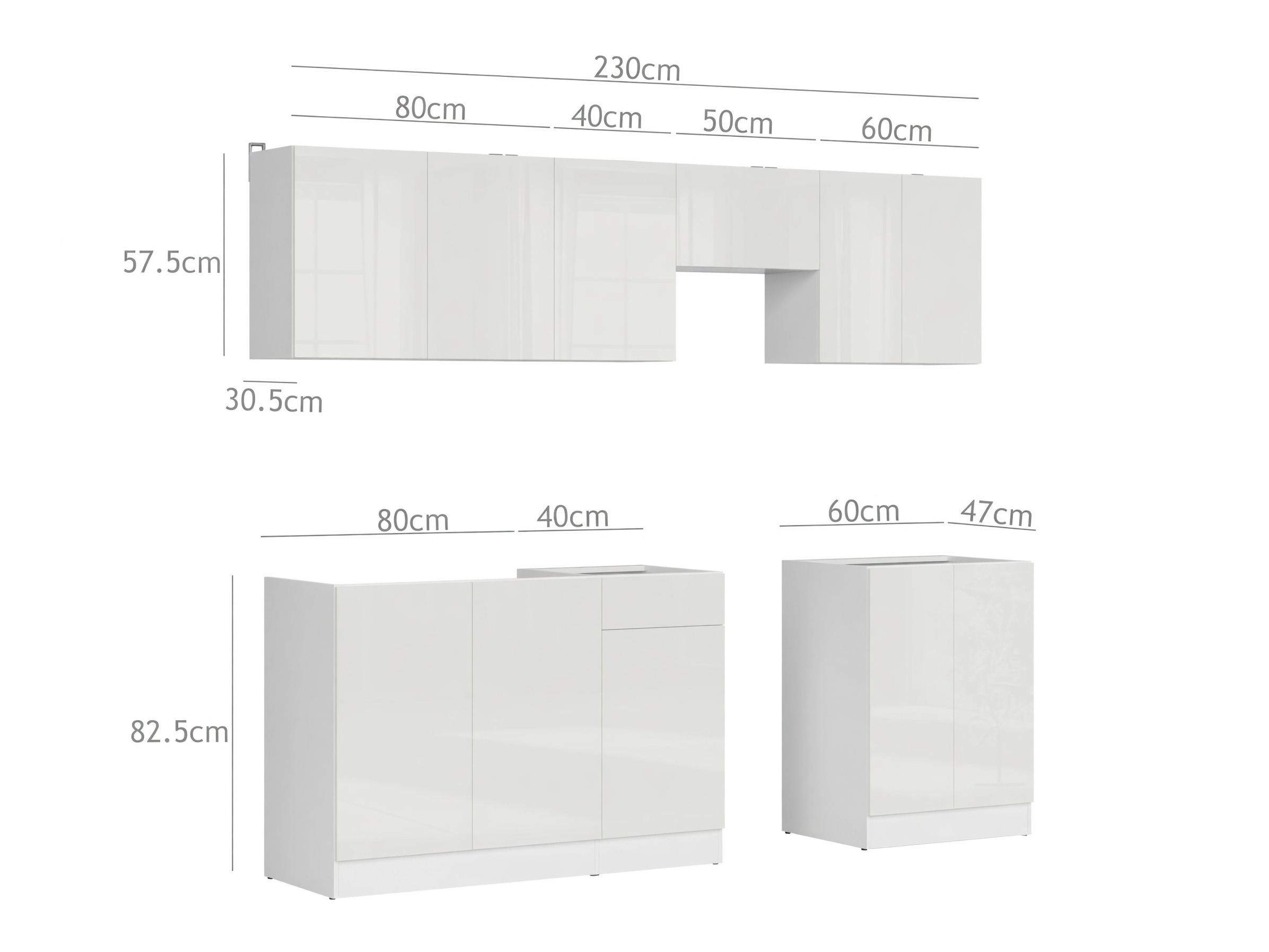 Modular kitchen set Classic White 120