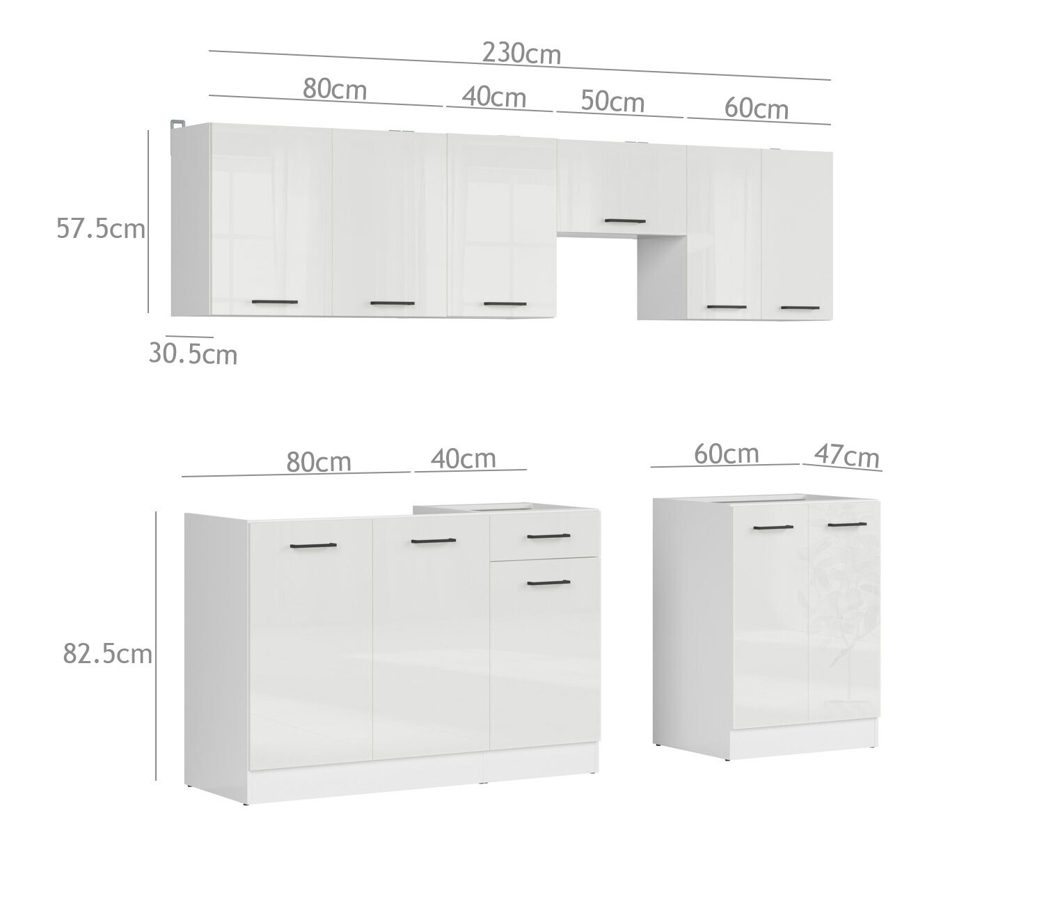Modular kitchen set Line White 118