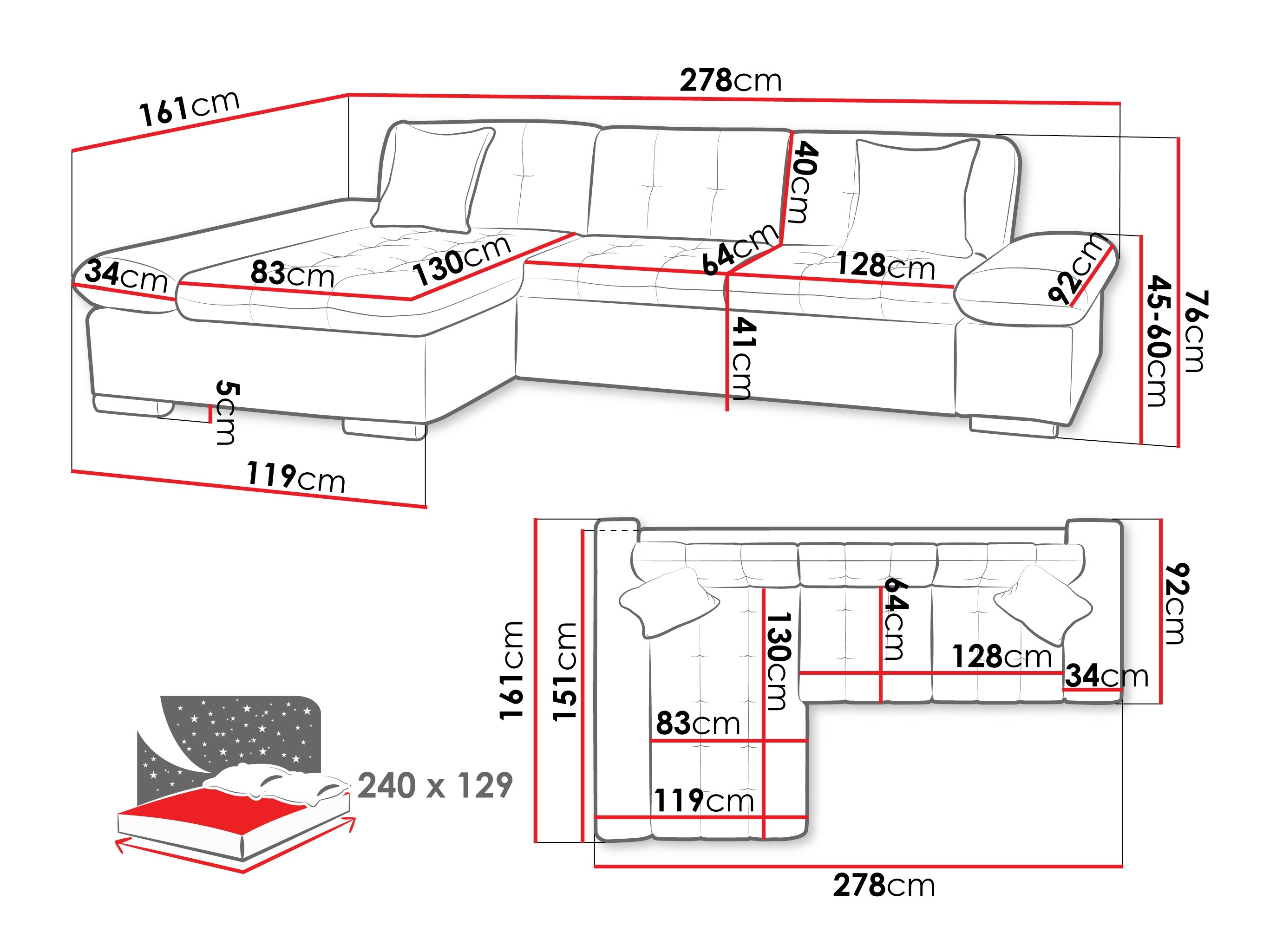Corner sofa Comfivo Sanitas I (Cruz 80)