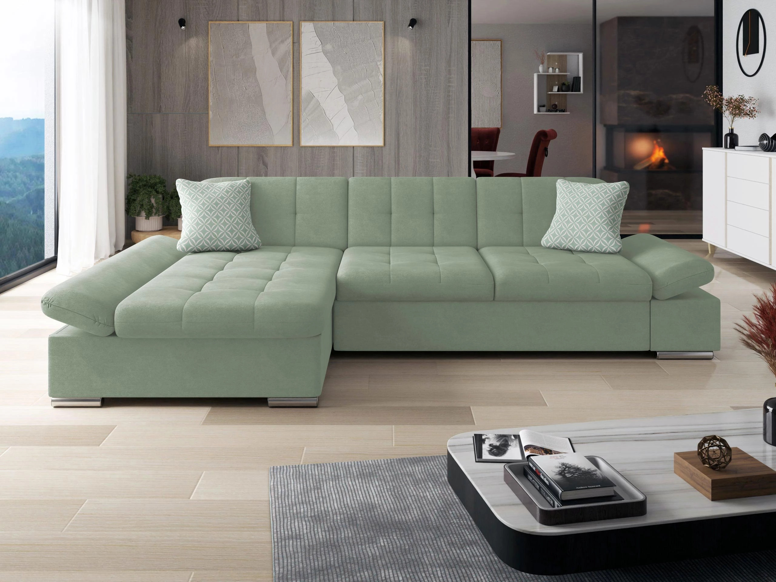 Corner sofa Comfivo Sanitas I (Uttario Velvet 2954 + Evo 29)