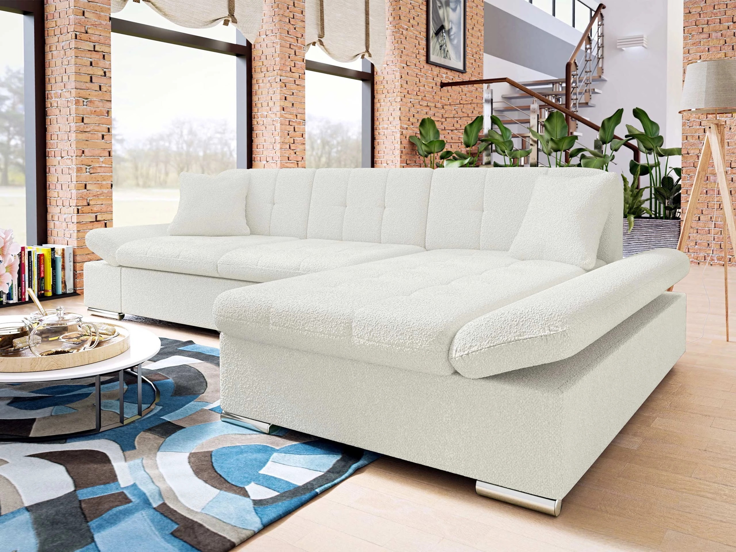 Corner sofa Comfivo Serenitas (Boucle Baloo 2073)