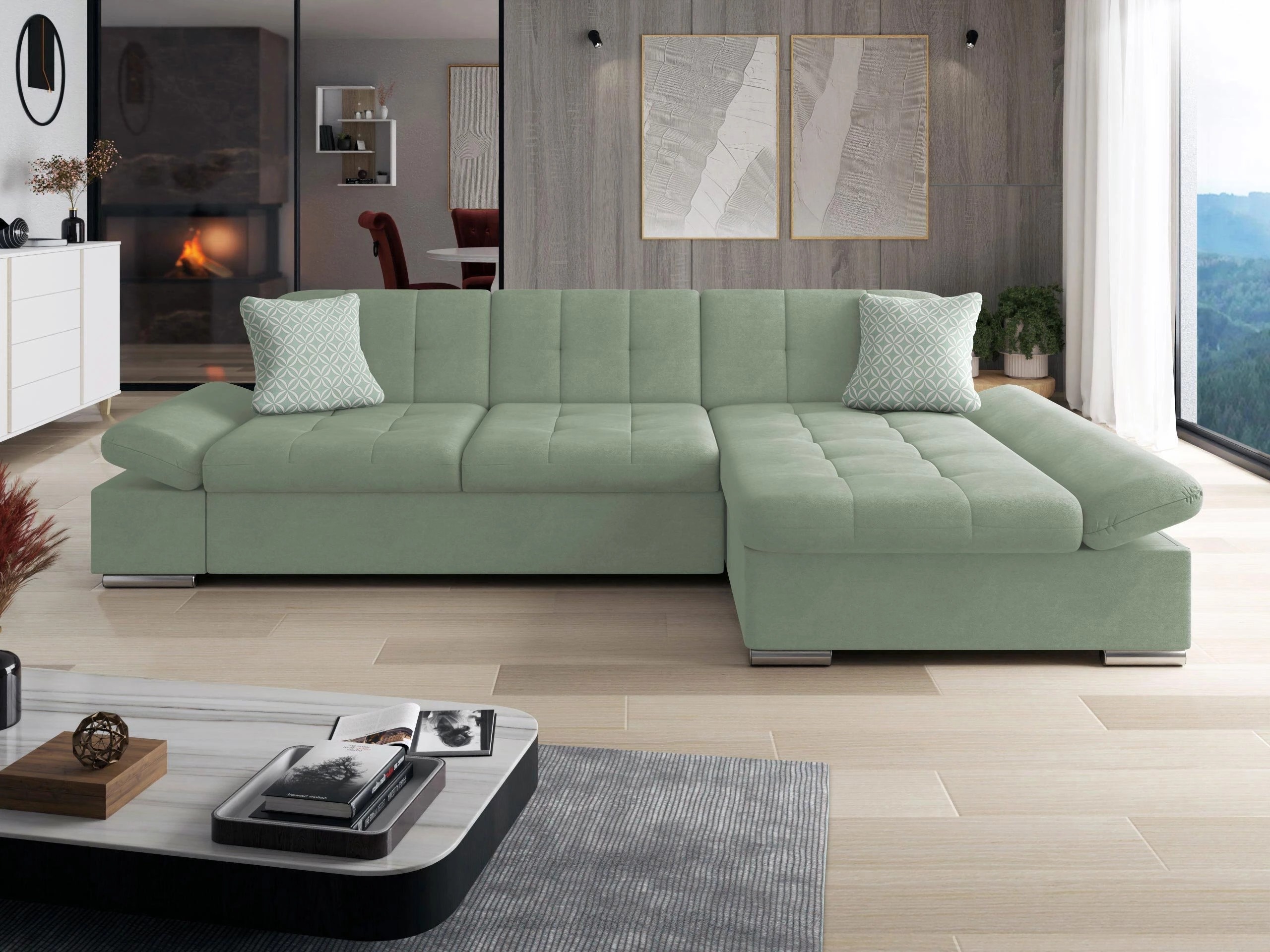 Corner sofa Comfivo Serenitas (Uttario Velvet 2954 + Evo 29)
