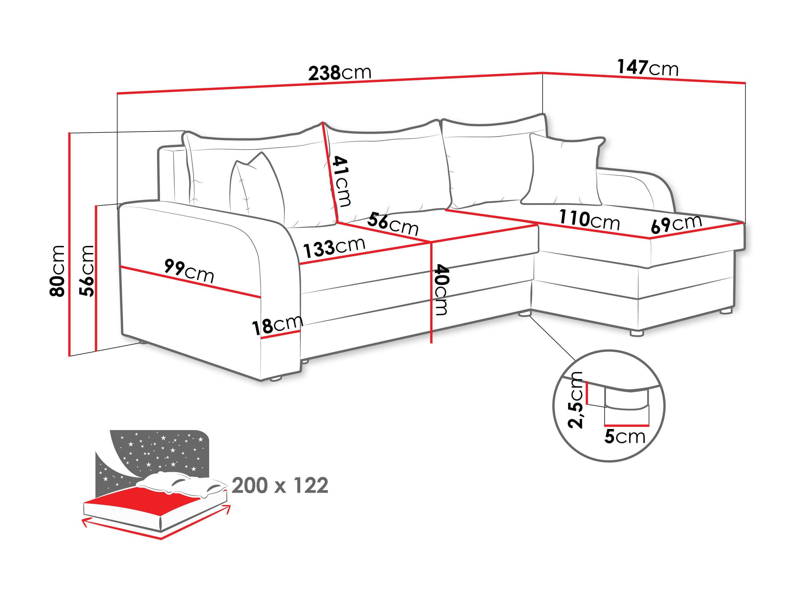 Corner sofa Comfivo Melissa (Lumo 40)
