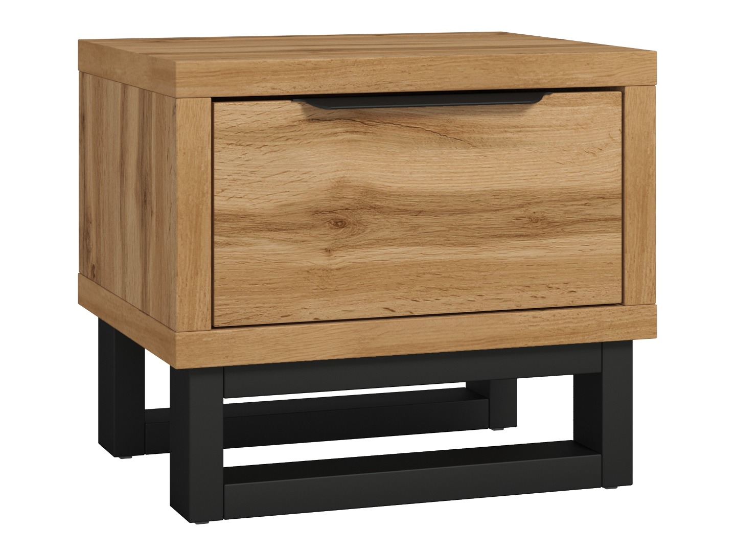 Bedside table Avicavu 123 (Wotan Oak + Black)