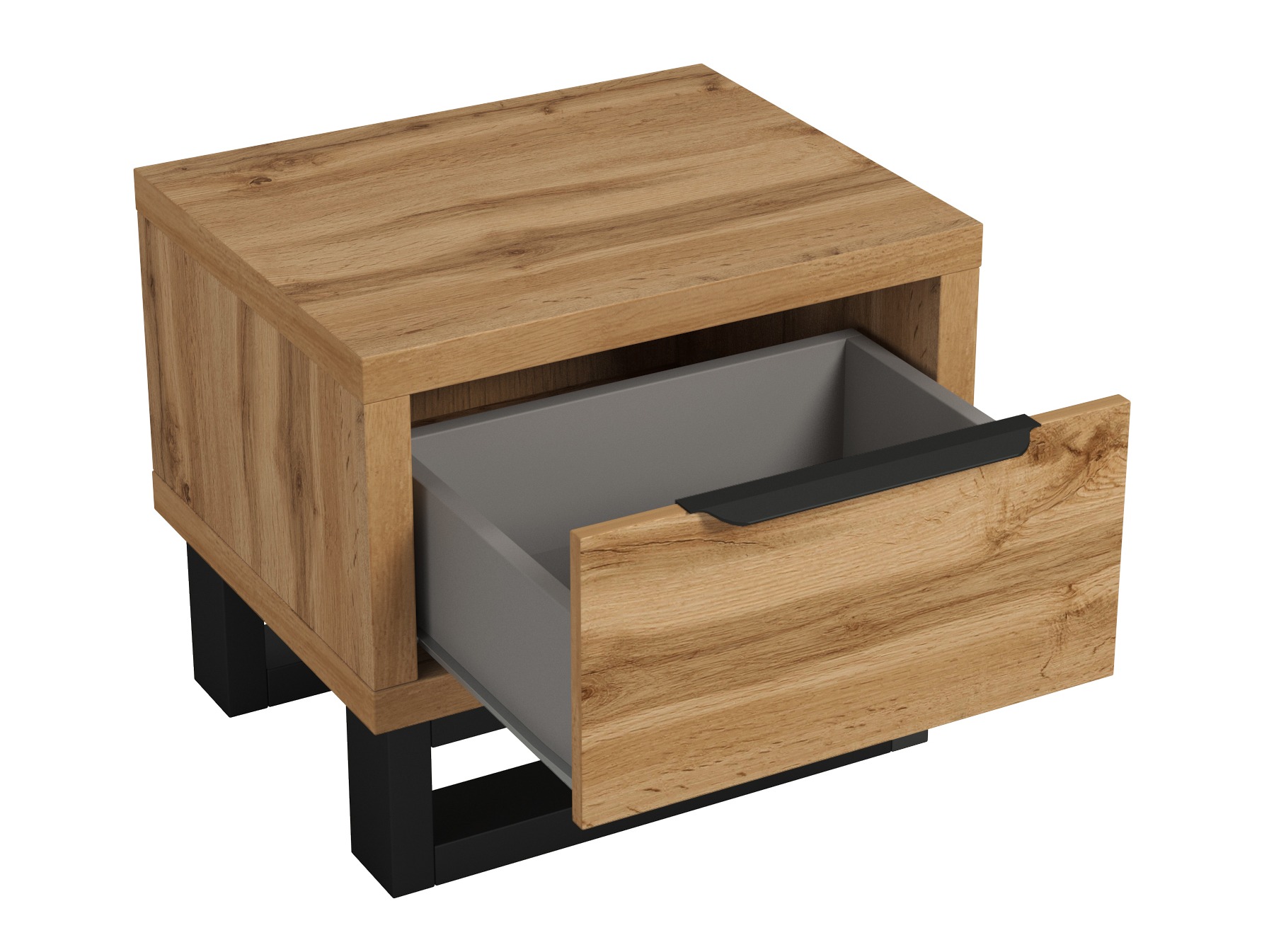 Bedside table Avicavu 123 (Wotan Oak + Black)