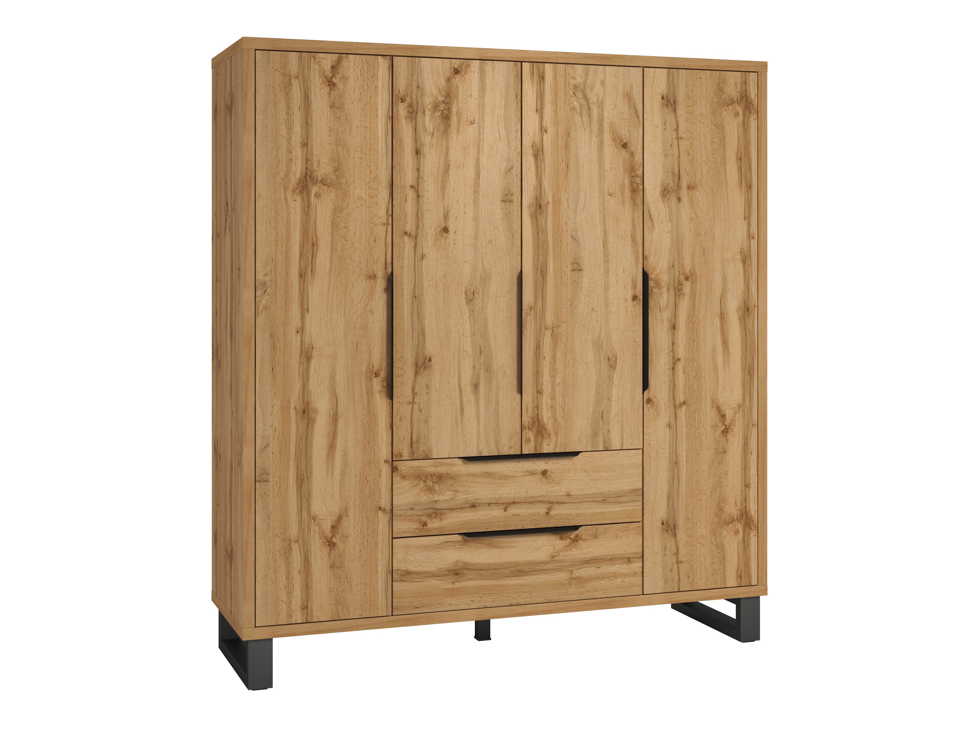 Wardrobe Avicavu 122 (Wotan Oak + Black)