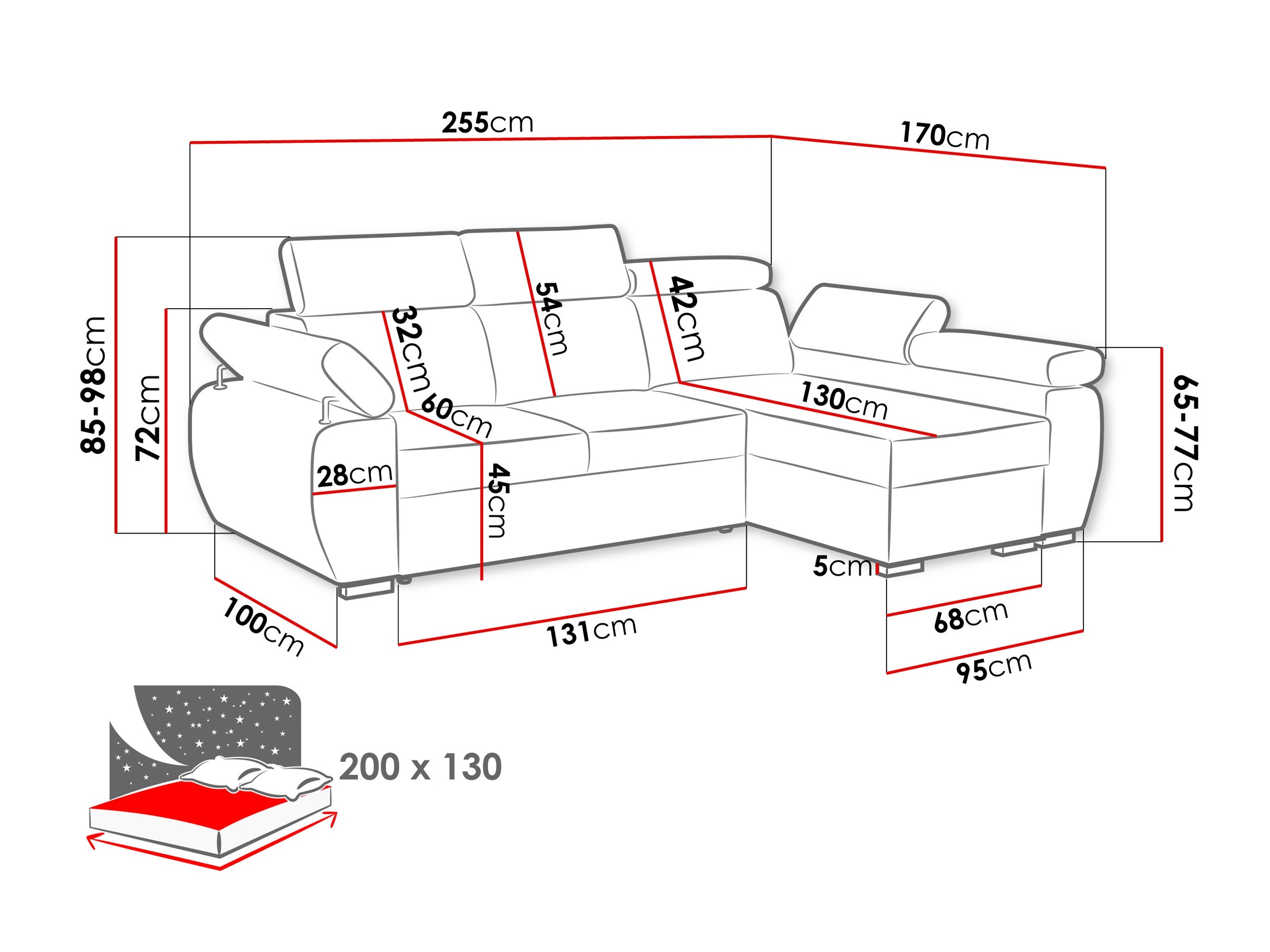 Corner sofa Columbus 132 (Kronos 22)