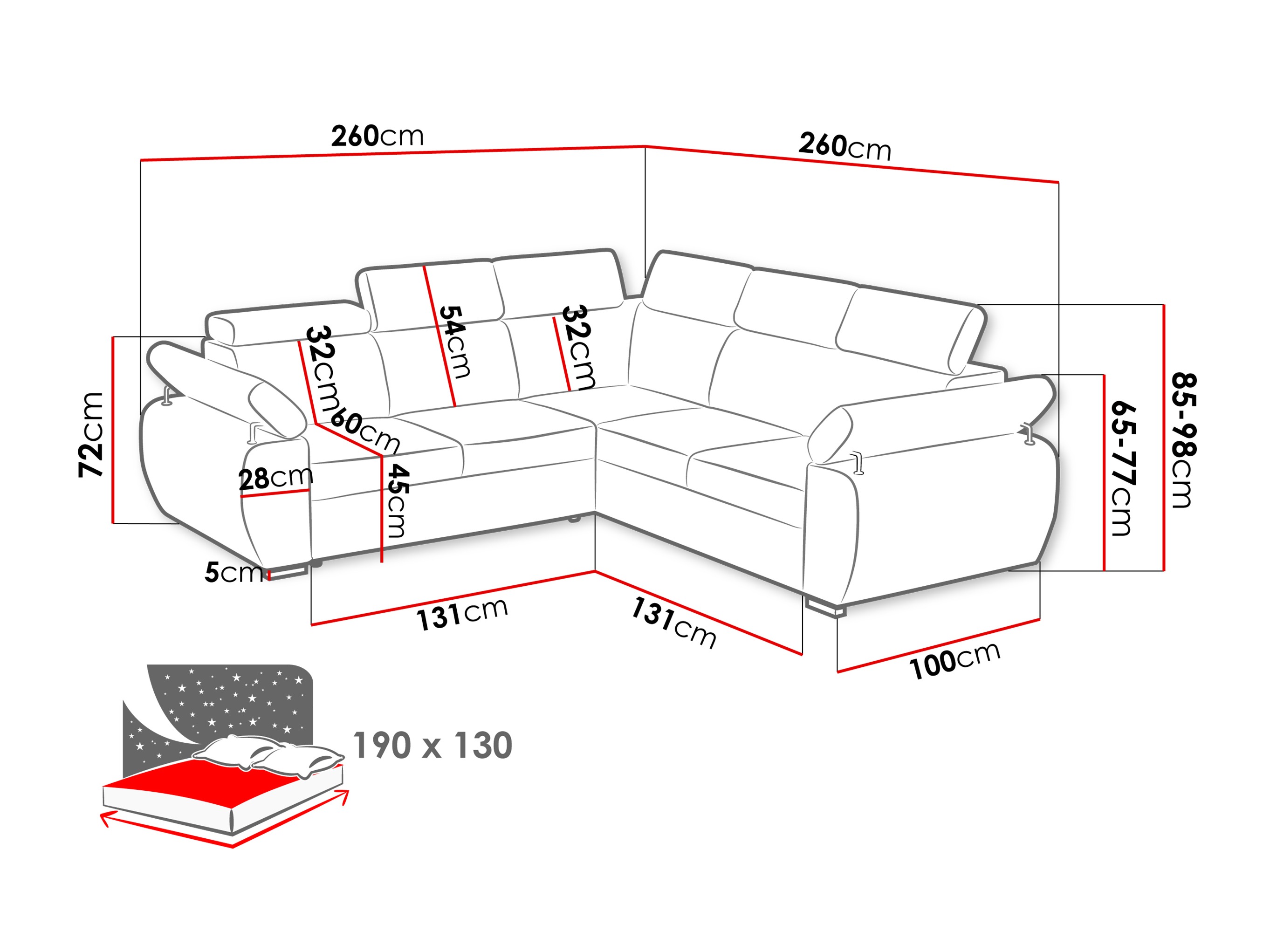 Corner sofa Columbus 215 (Flow 06)