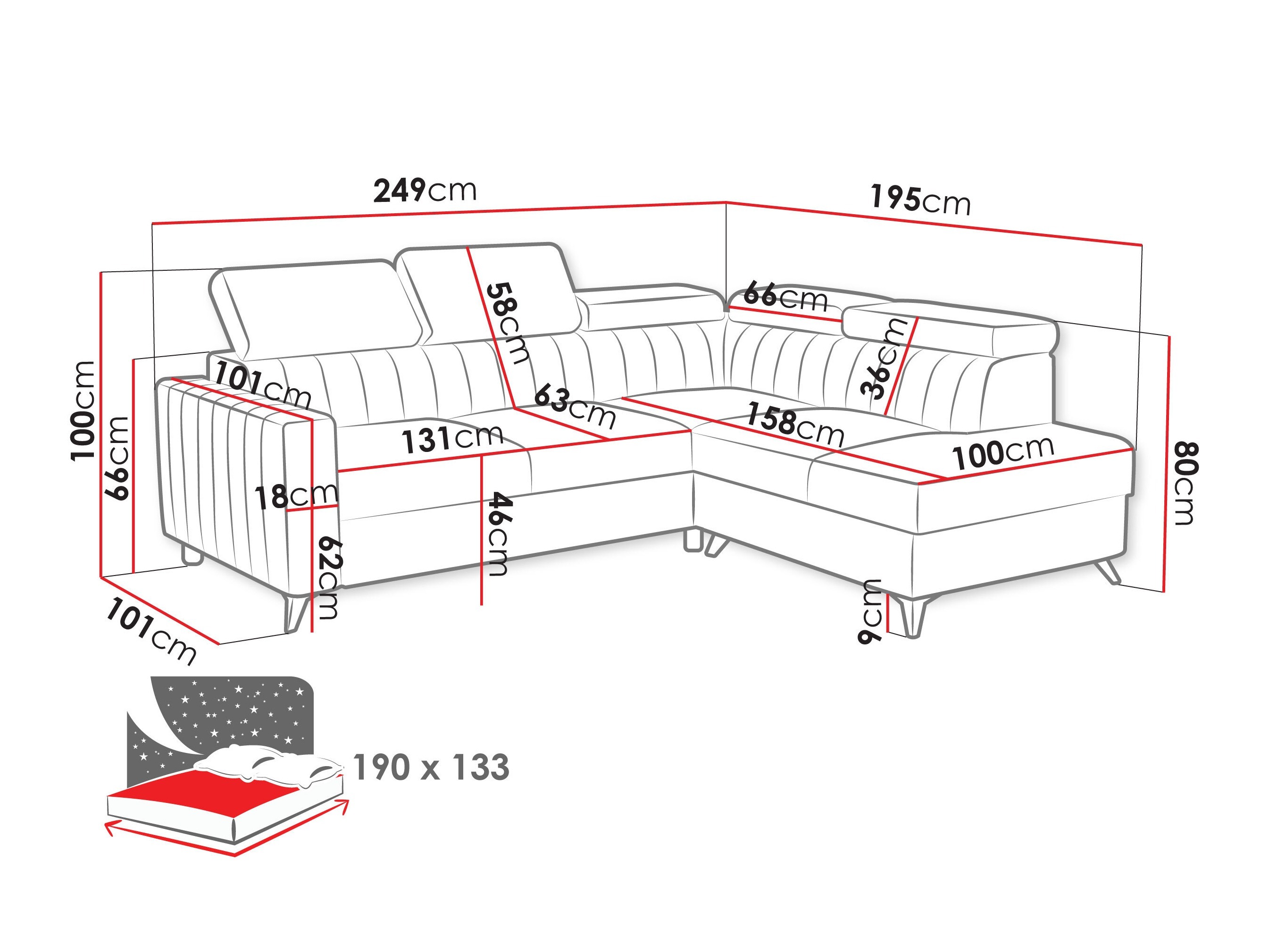 Corner sofa Columbus 202 (Velutto 11)