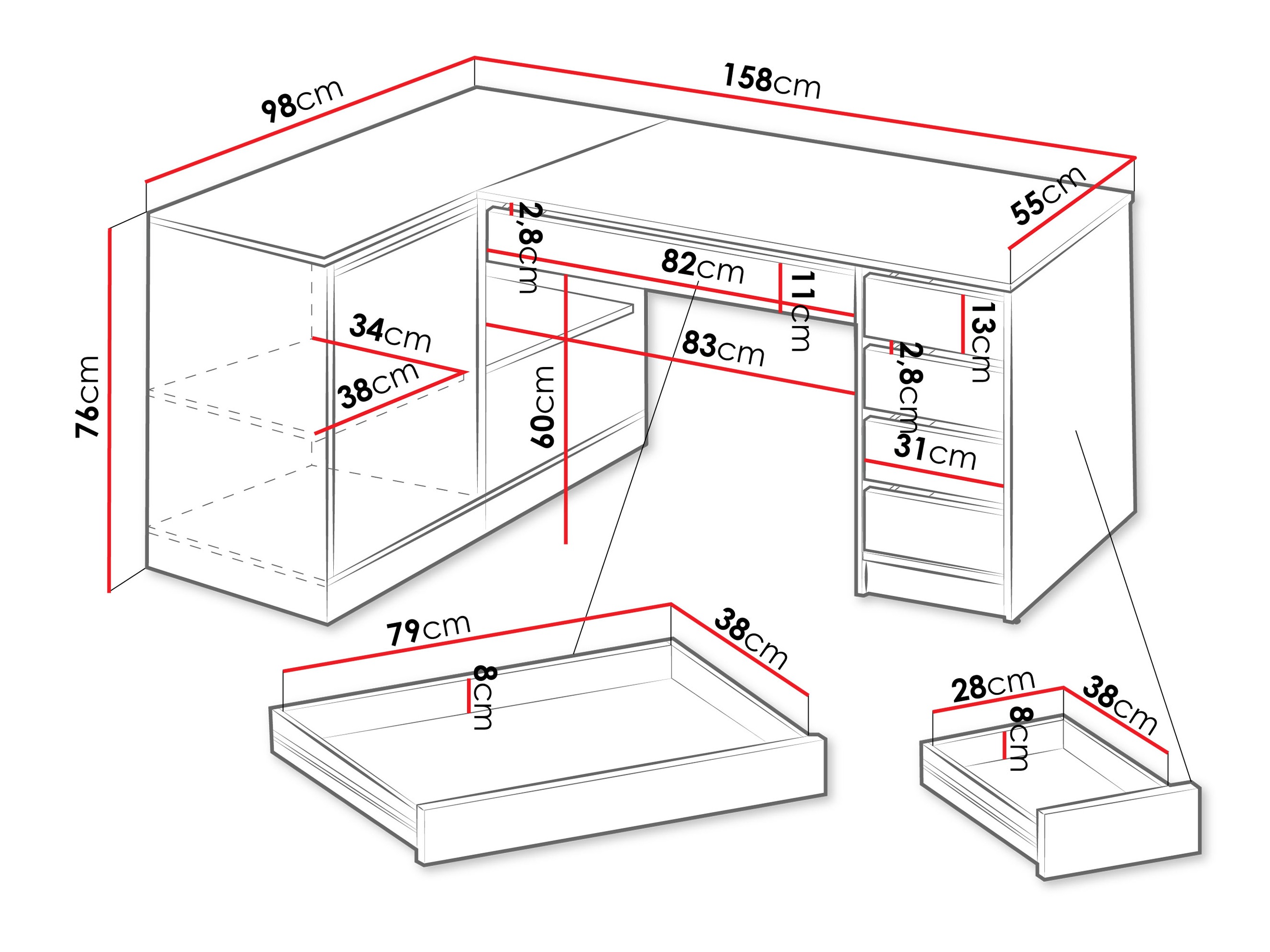 Corner desk Comfivo 568 (Beige)