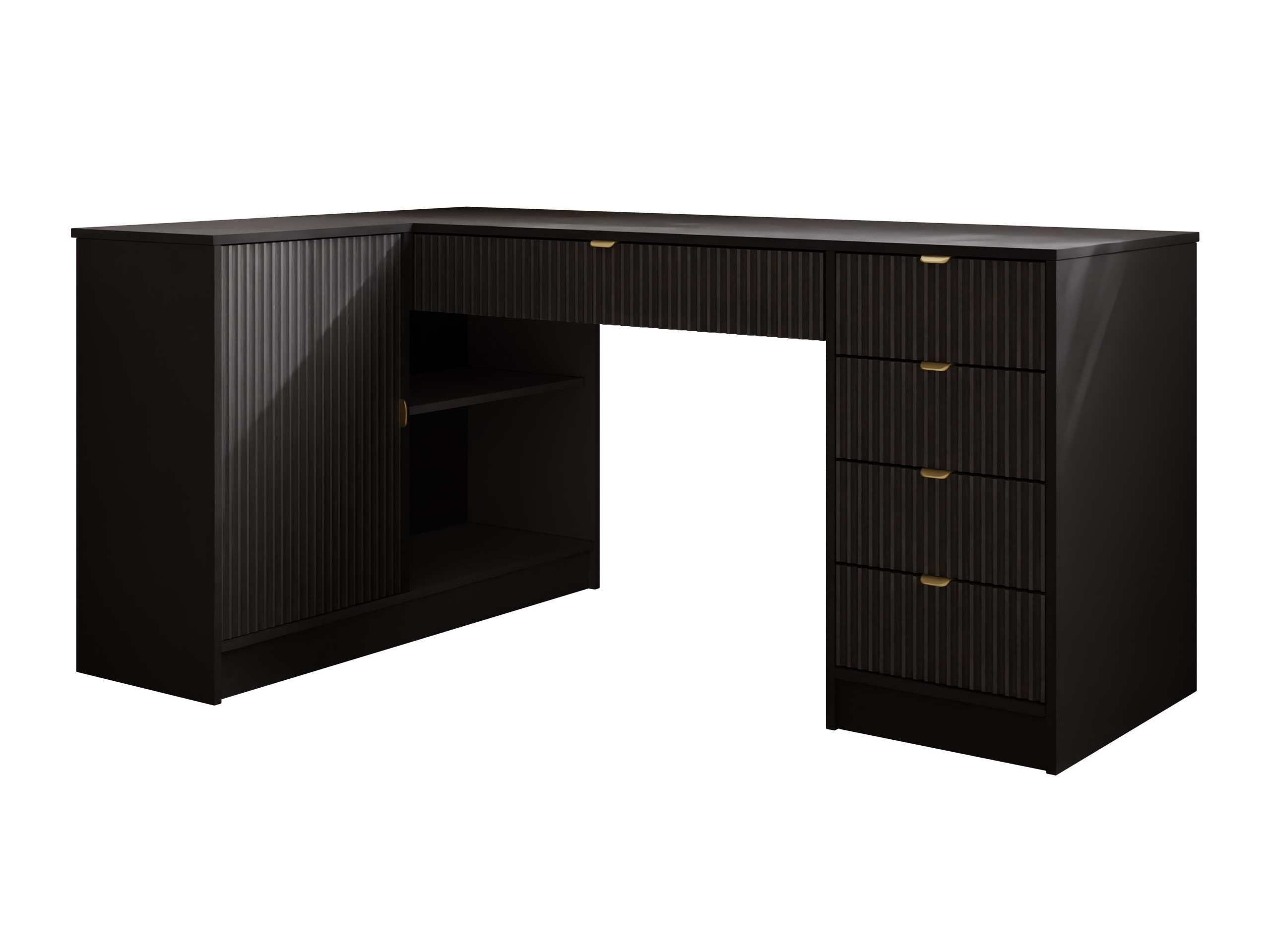 Corner desk Comfivo Larmire 127 (Black)