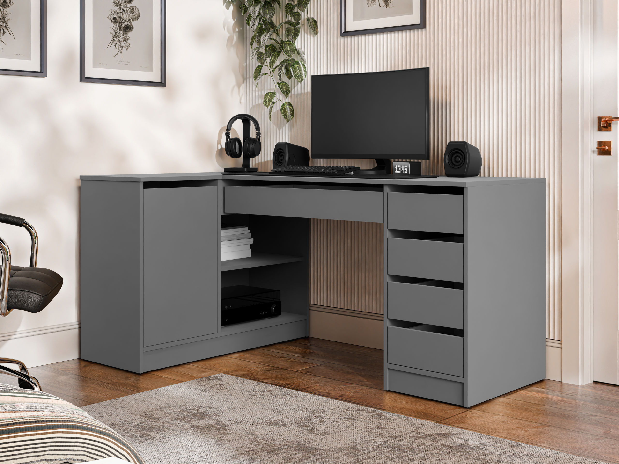 Corner desk Comfivo Terros III (Anthracite)