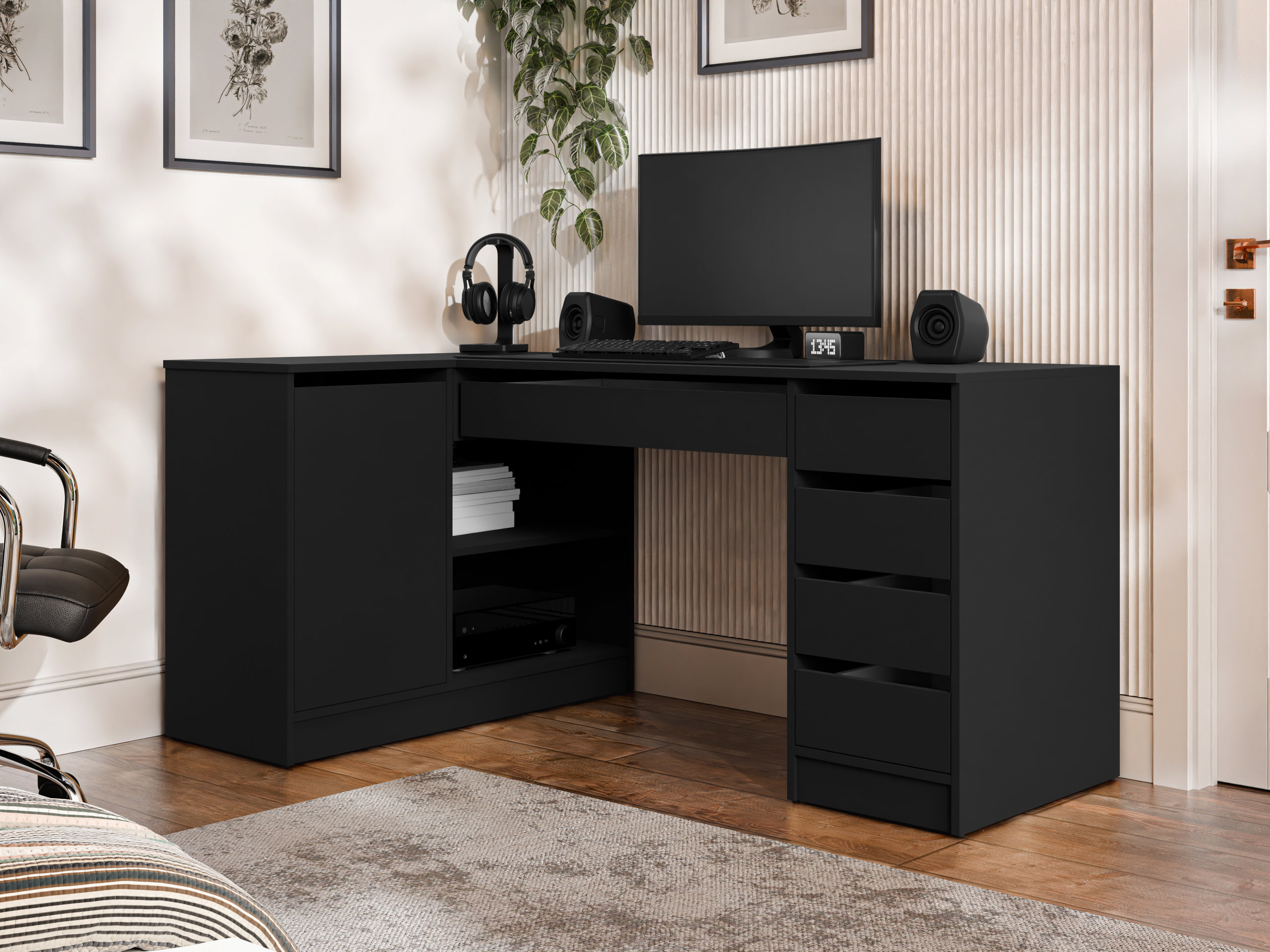 Corner desk Comfivo Terros III (Black)