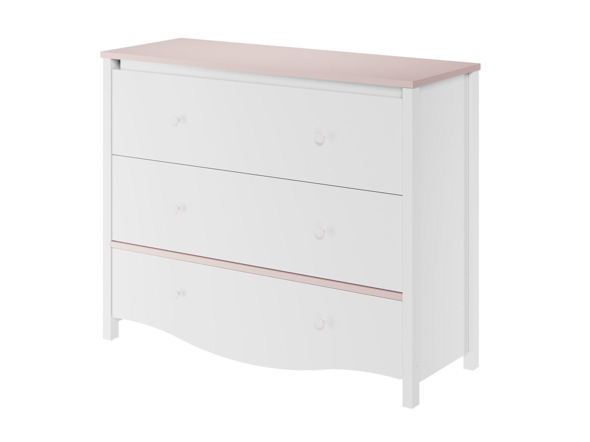Chest of drawers Velferi 125 (White + Pink)