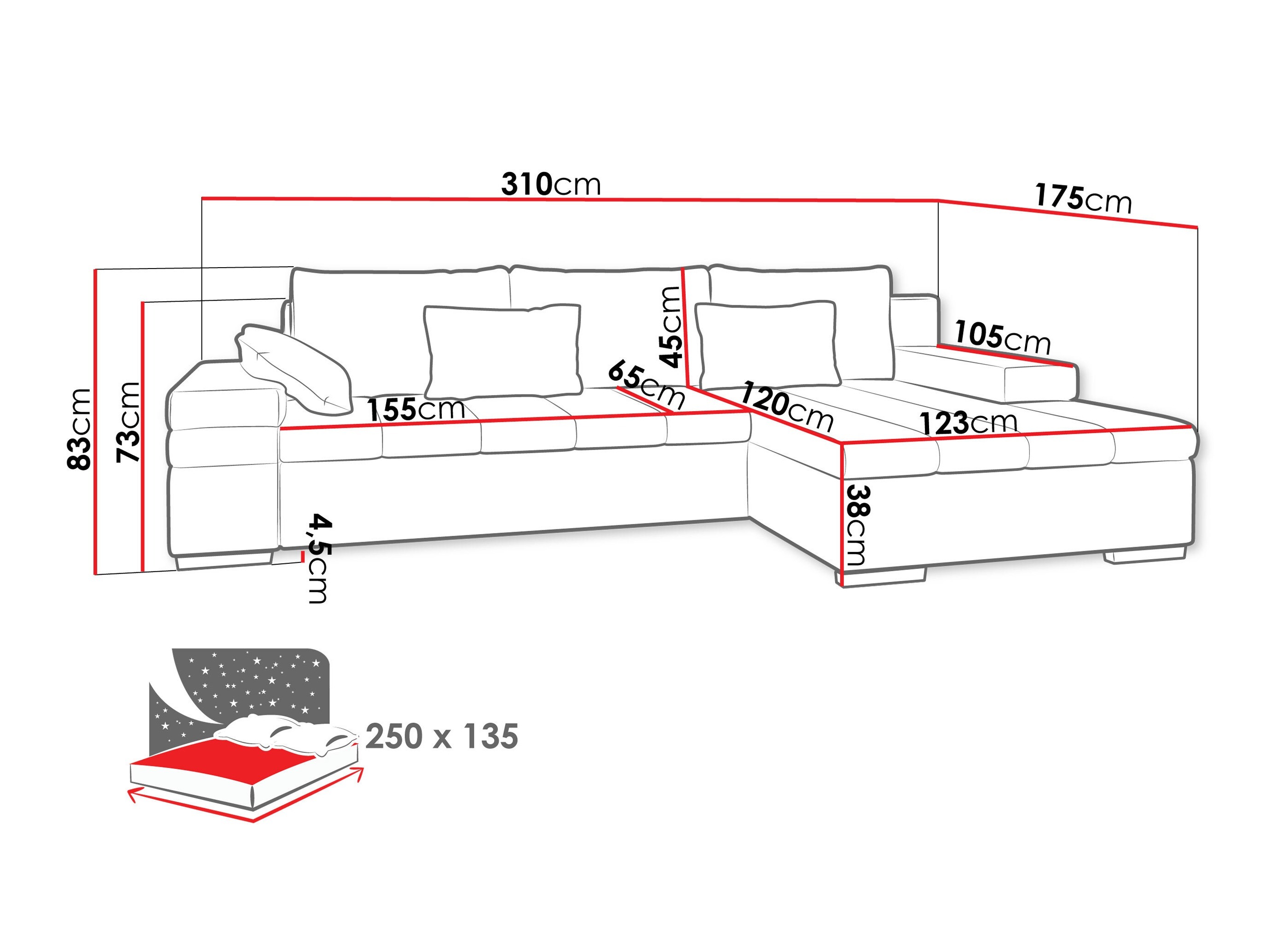 Corner sofa Comfivo Olivetum (Right)