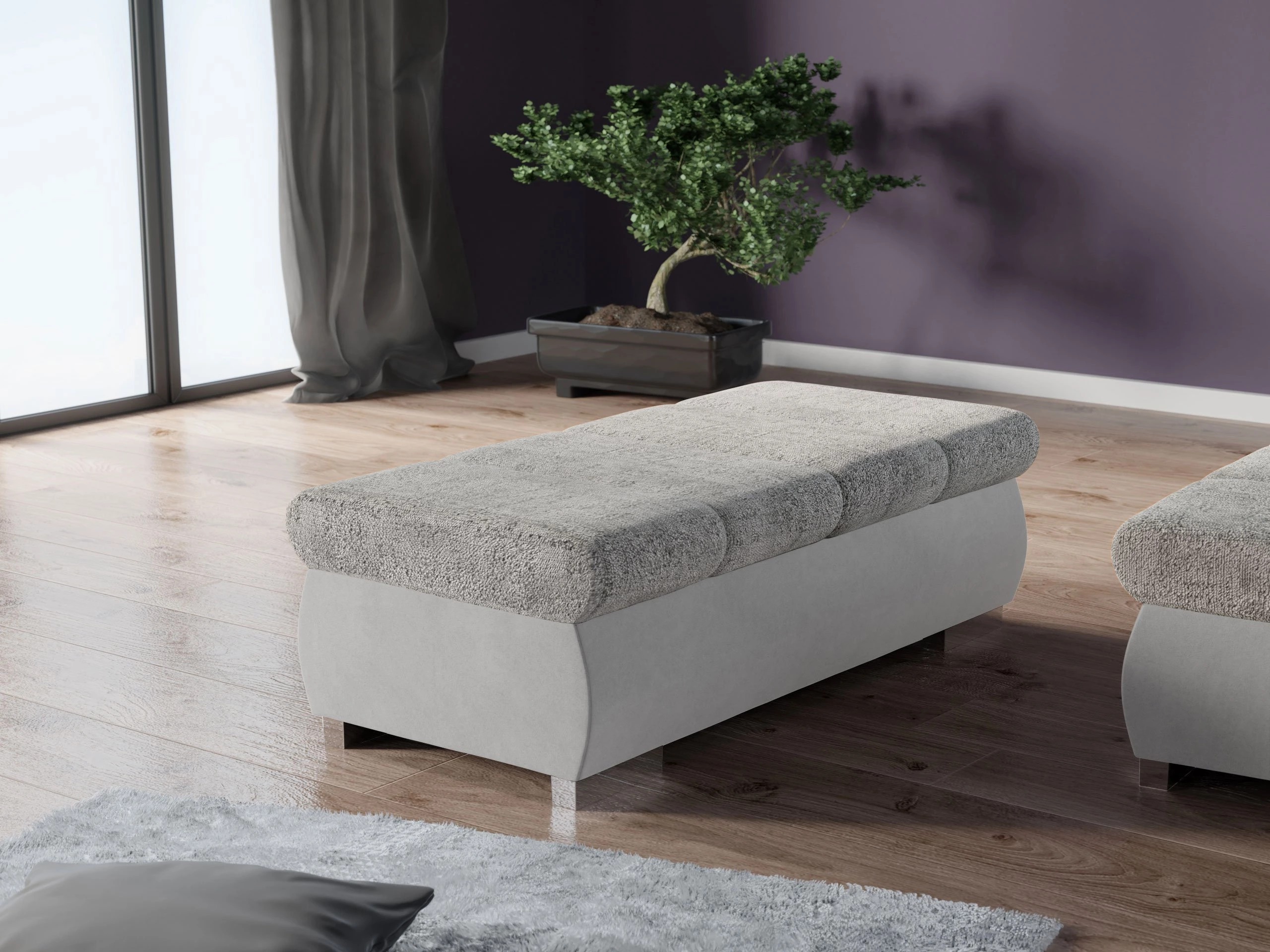 Upholstered bench Comfivo Olivetum I (Venus Velvet 2921 + Miu 2059)