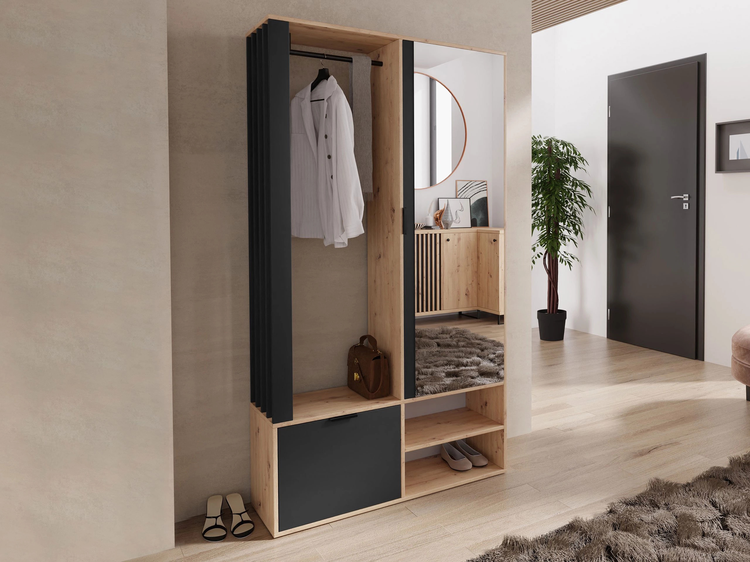 Hallway set Vinea (Artisan oak + Black)