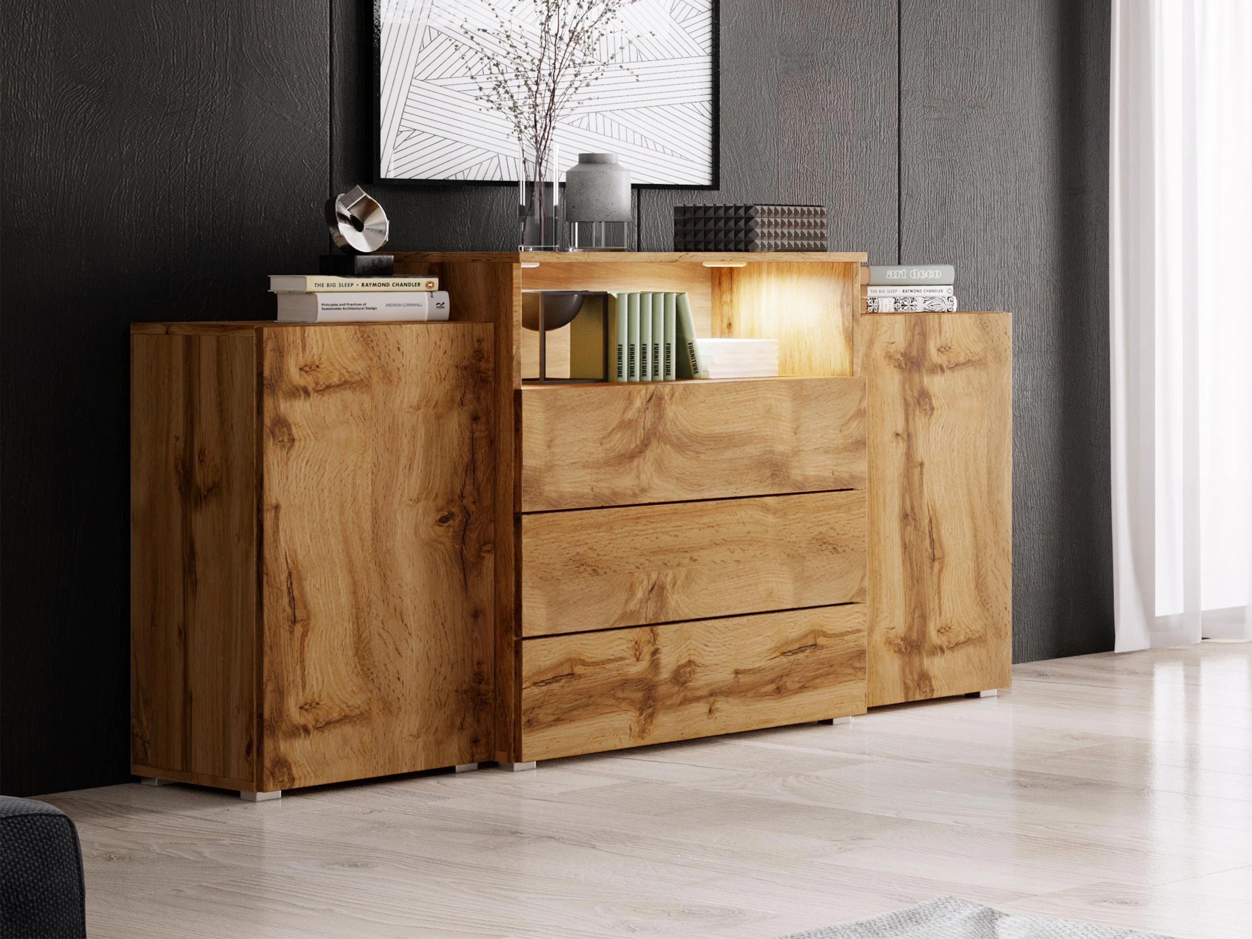 Chest of drawers Sarasota 127 (Wotan Oak)