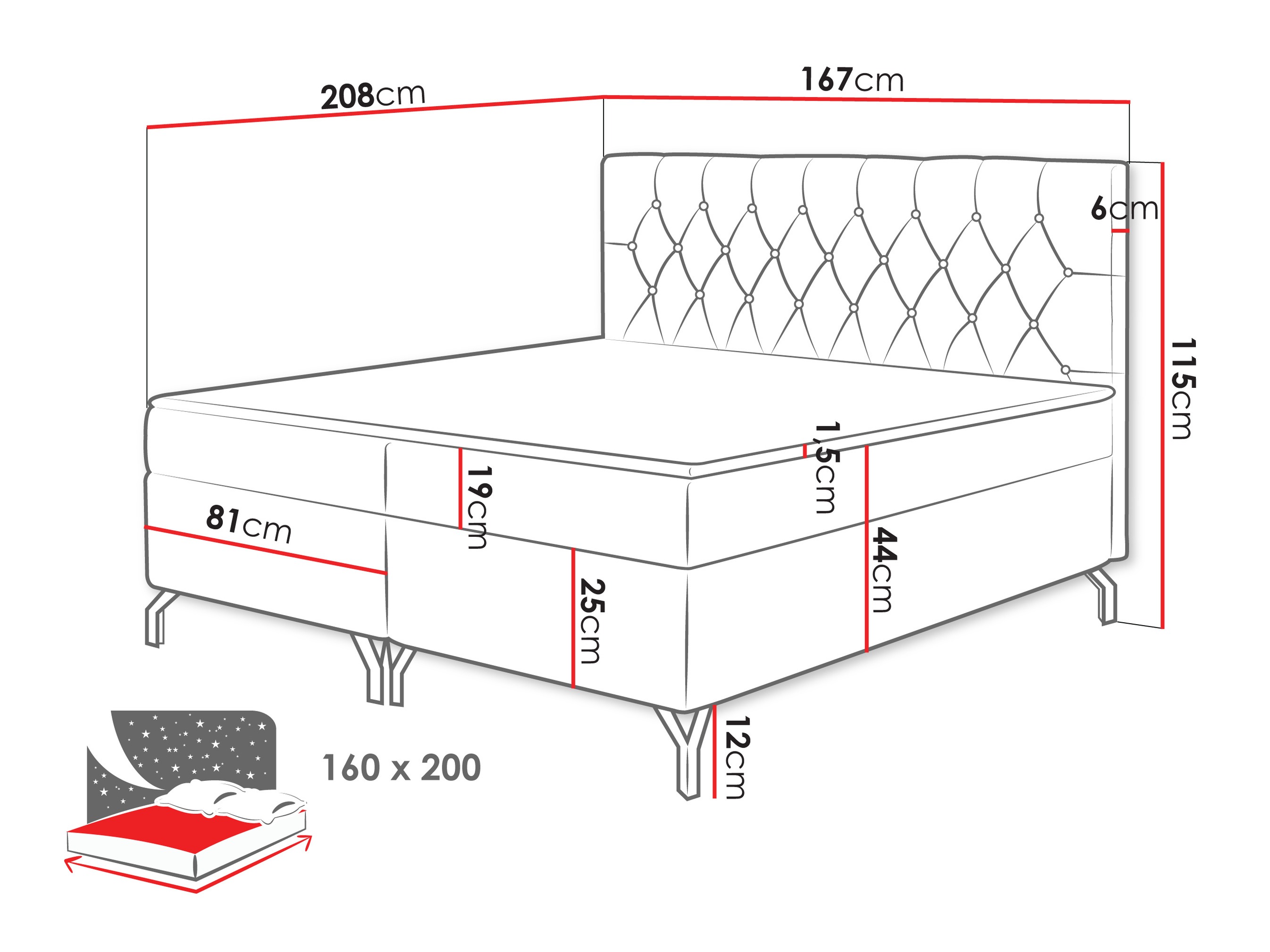 Continental bed Baltimore 204 (Fresh 01)