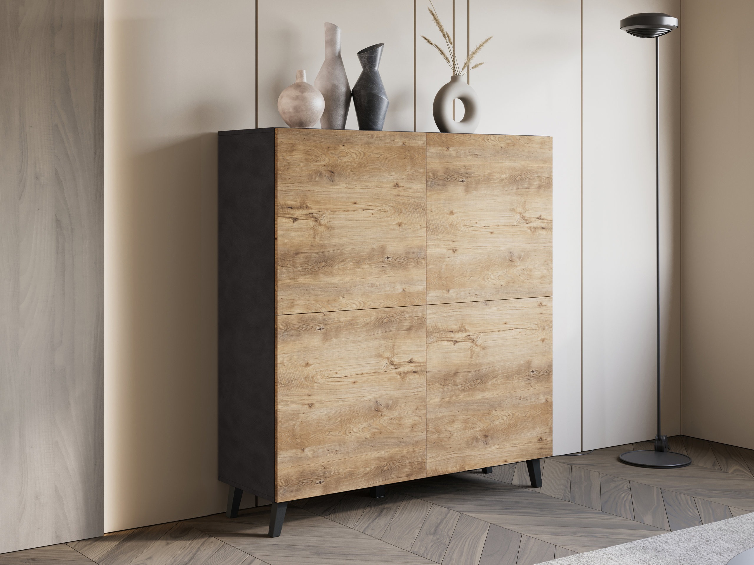 Sideboard Levtive 100 (Matera grey + Chestnut)