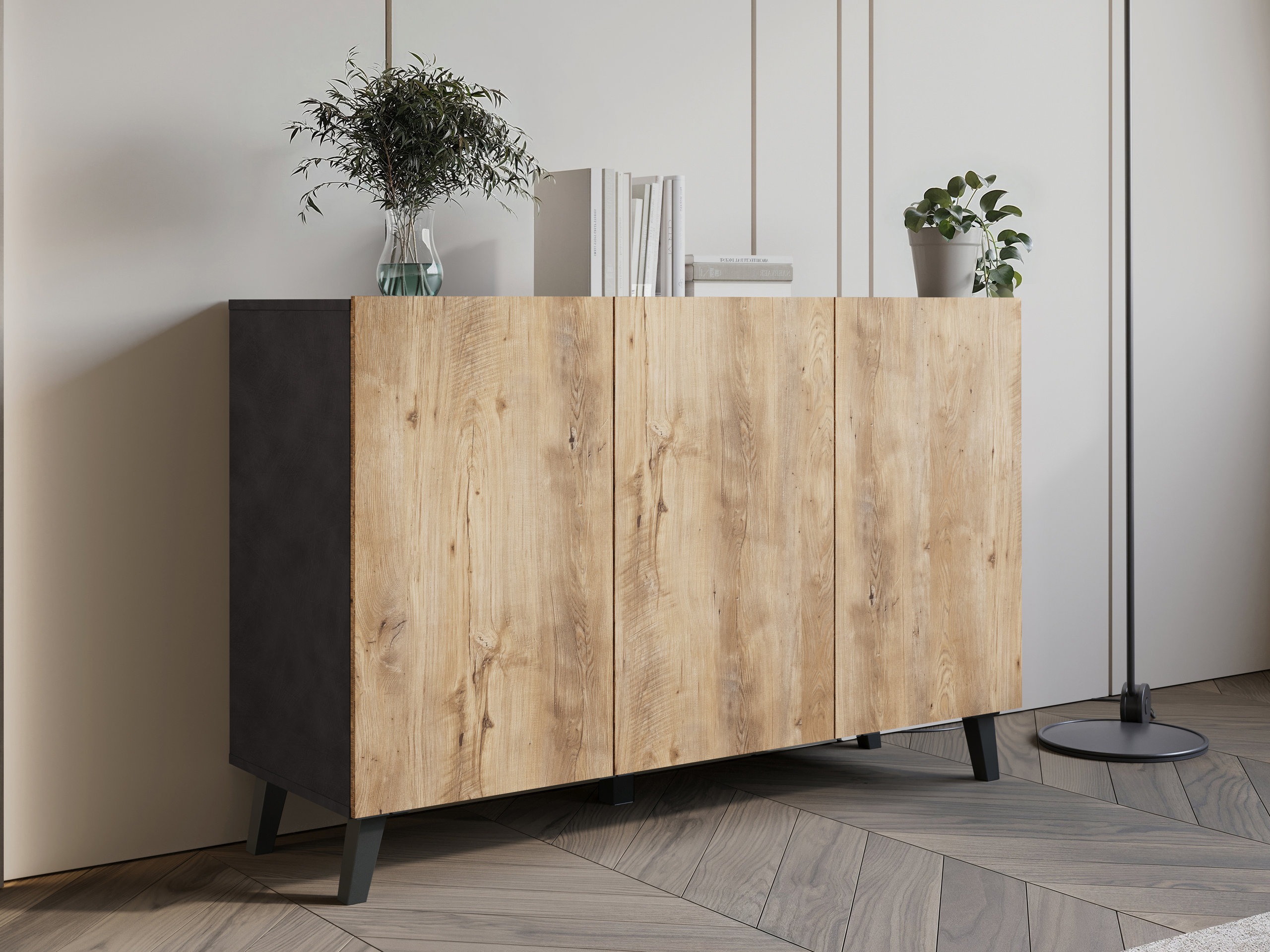 Sideboard Levtive 102 (Matera grey + Chestnut)