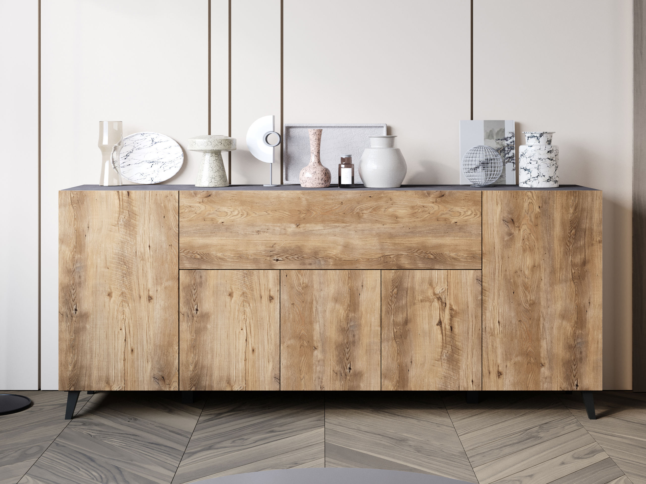 Sideboard Levtive 103 (Matera grey + Chestnut)