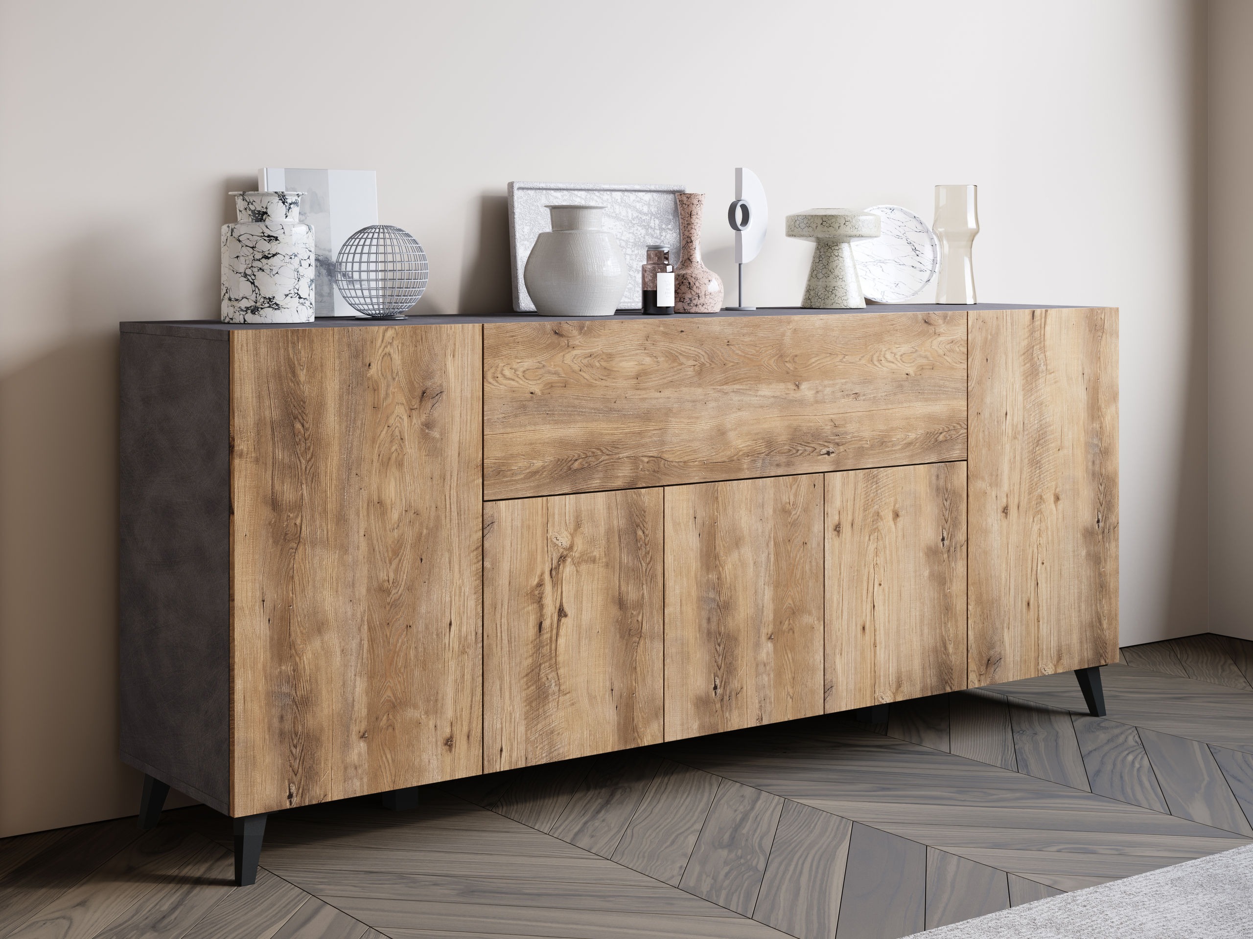 Sideboard Levtive 103 (Matera grey + Chestnut)
