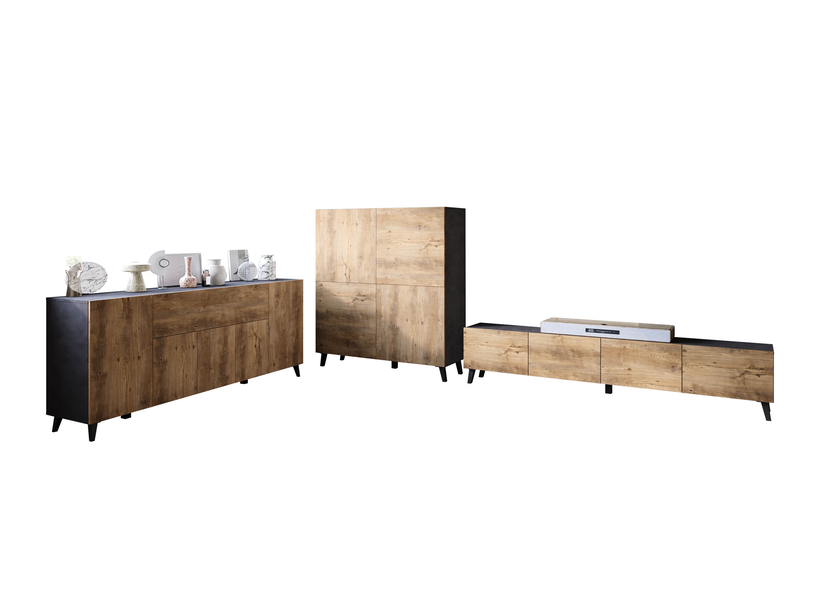 Living room set Levtive 104 (Matera grey + Chestnut)