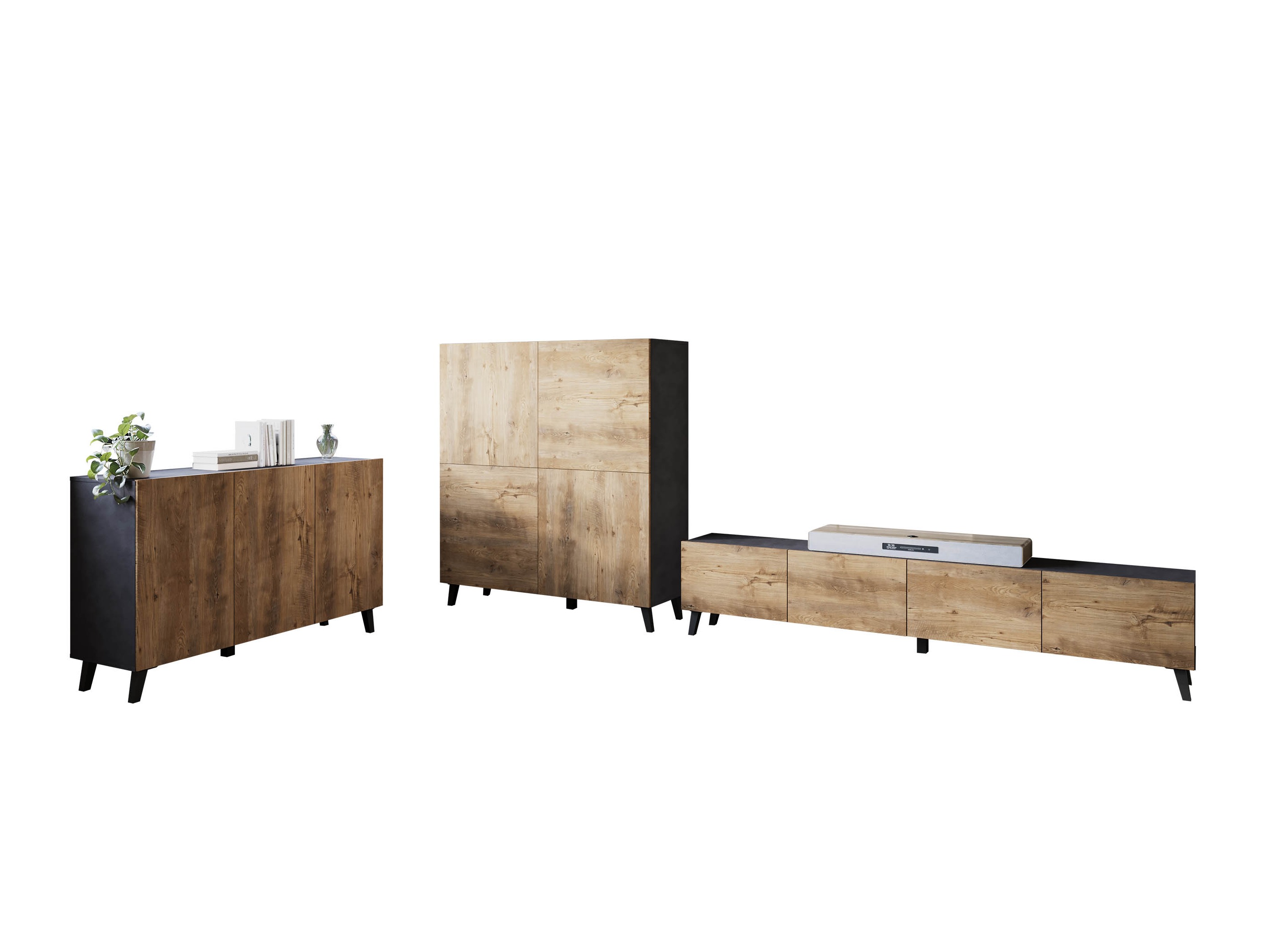 Living room set Levtive 105 (Matera grey + Chestnut)