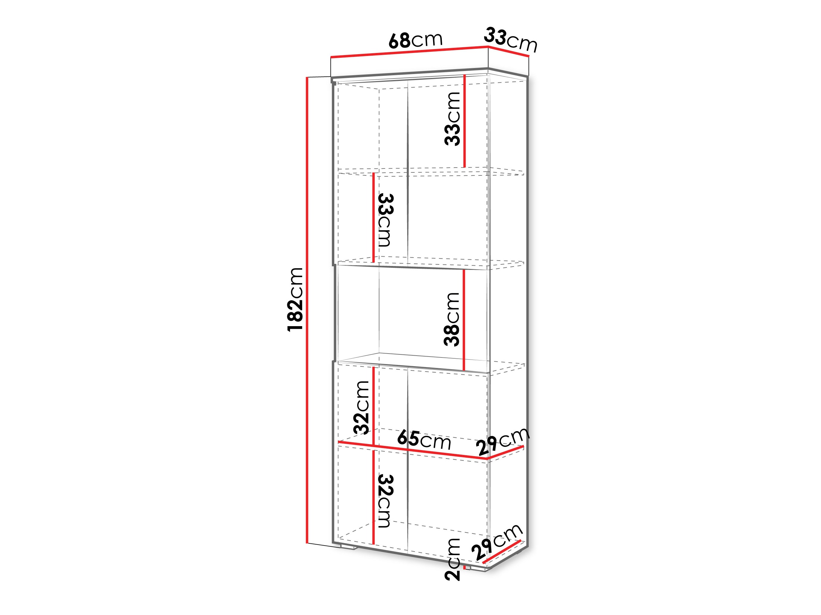 Bookcase Mirfivo 106 (Cashmere)