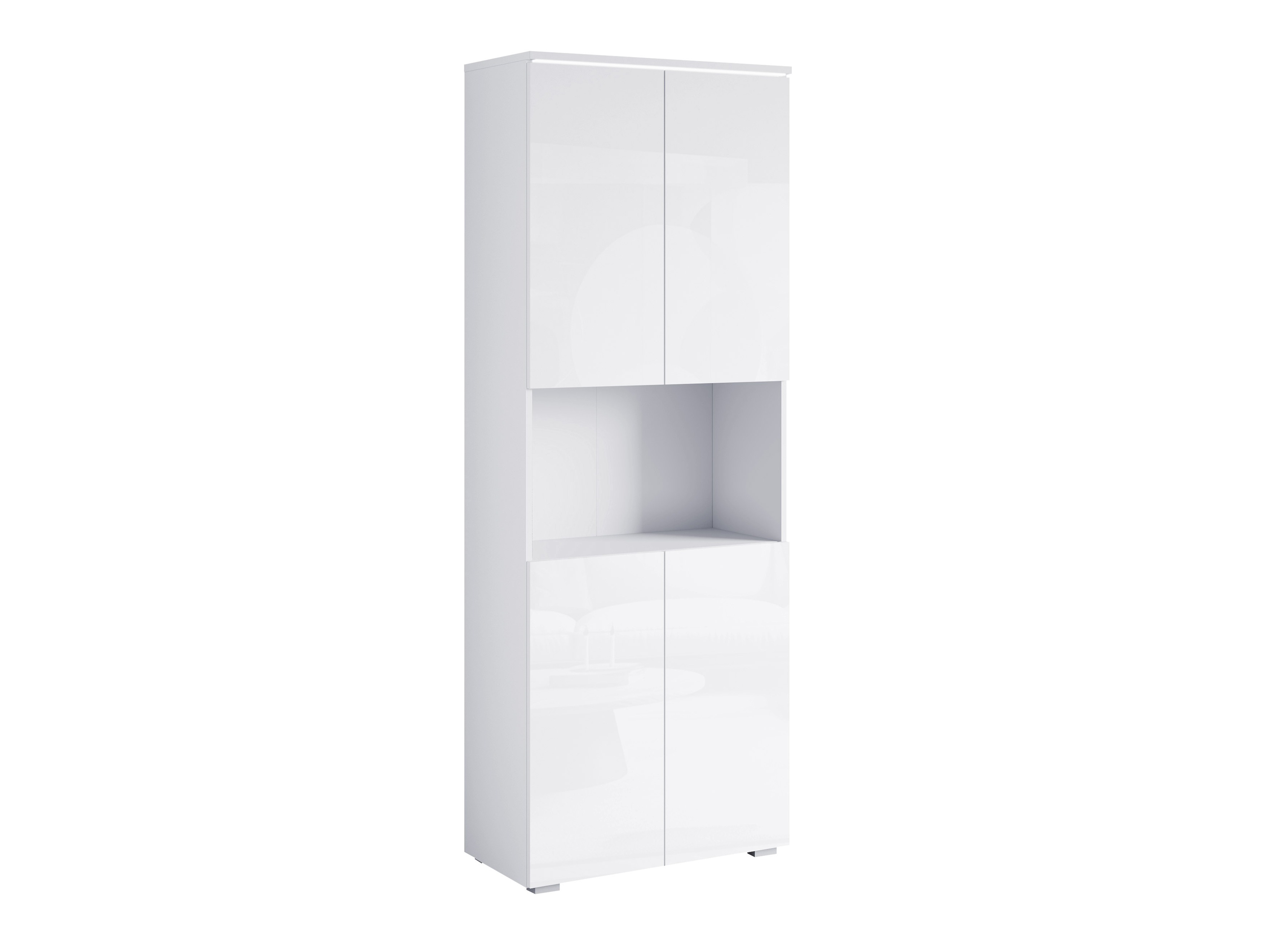 Bookcase Mirfivo 106 (White + Glossy white)