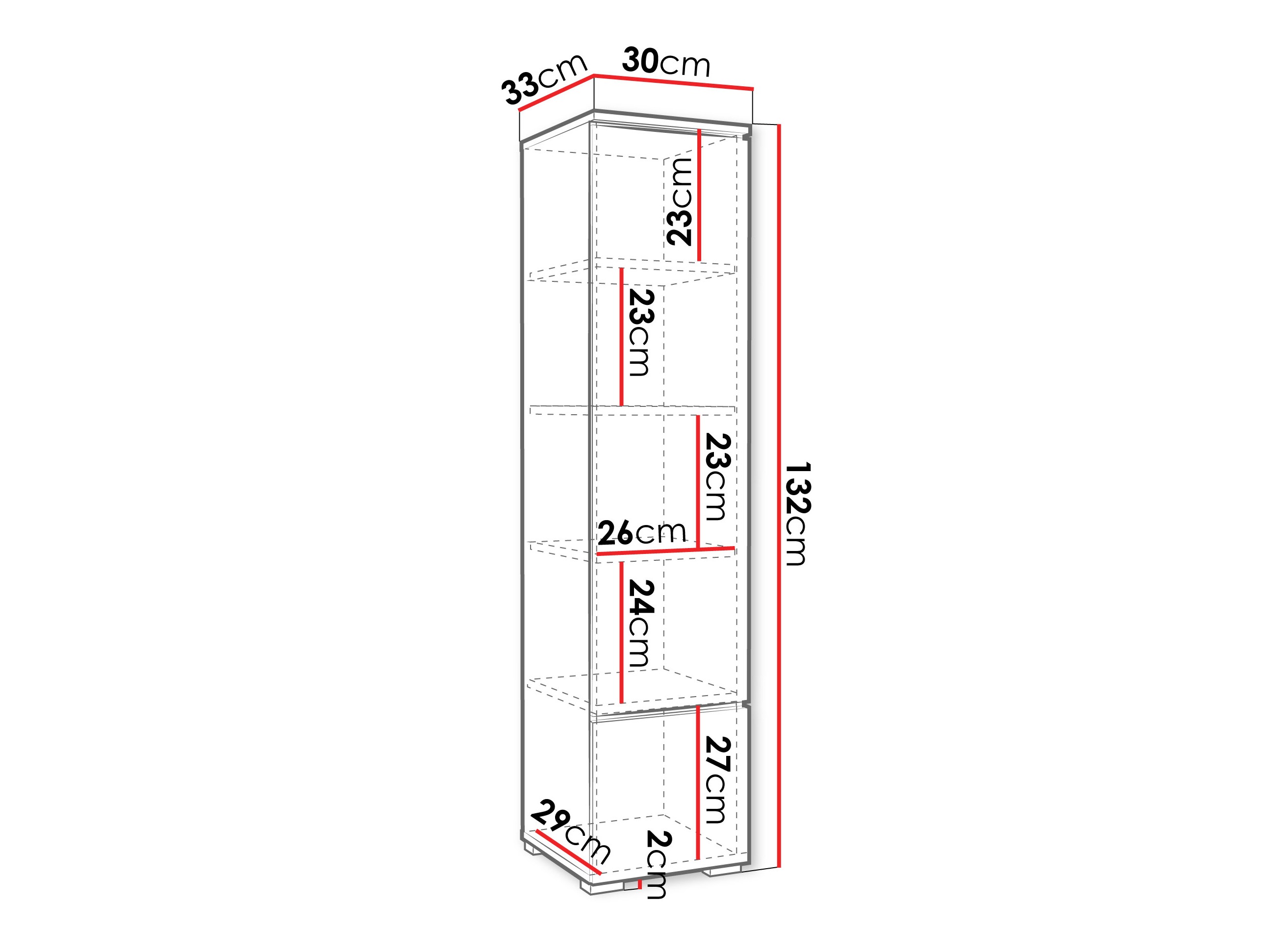 Bookcase Mirfivo 108 (White + Glossy white)