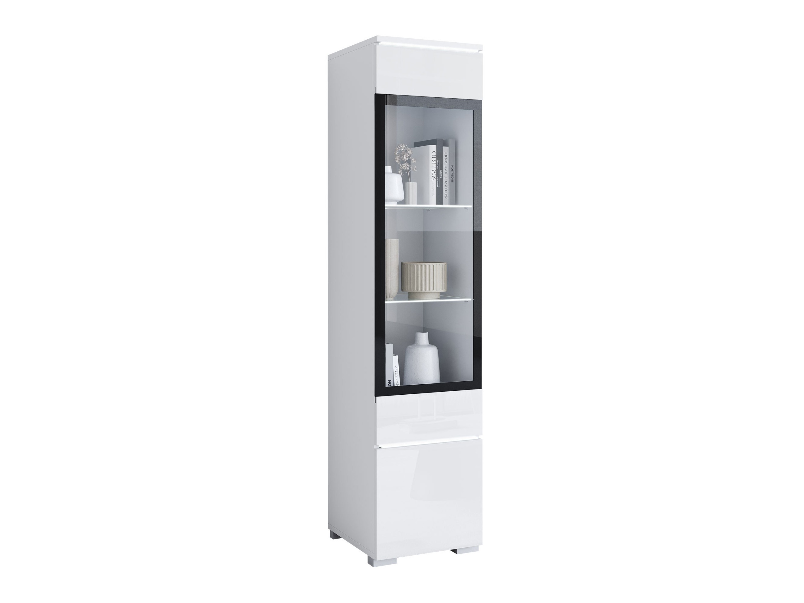 Bookcase Mirfivo 109 (White + Glossy white)