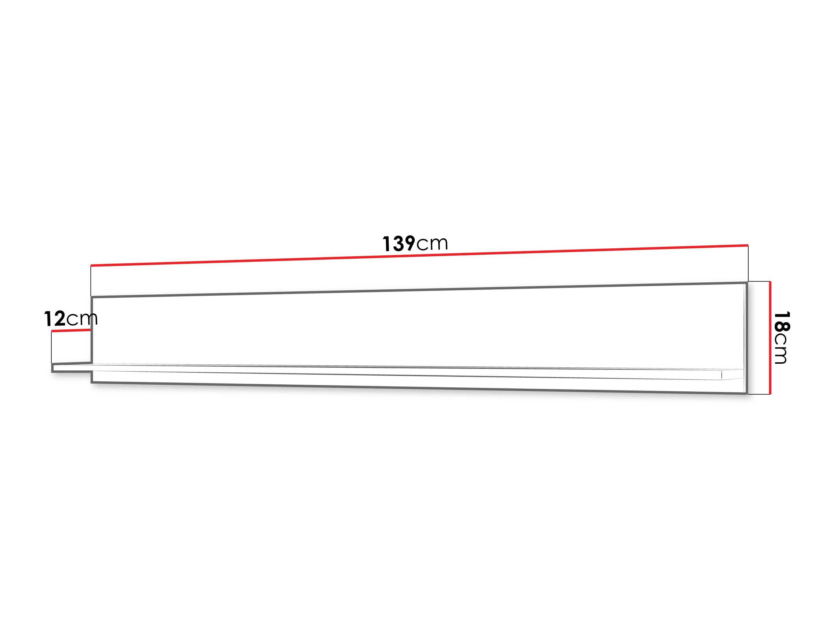 Wall shelf Mirfivo 105 (Graphite)