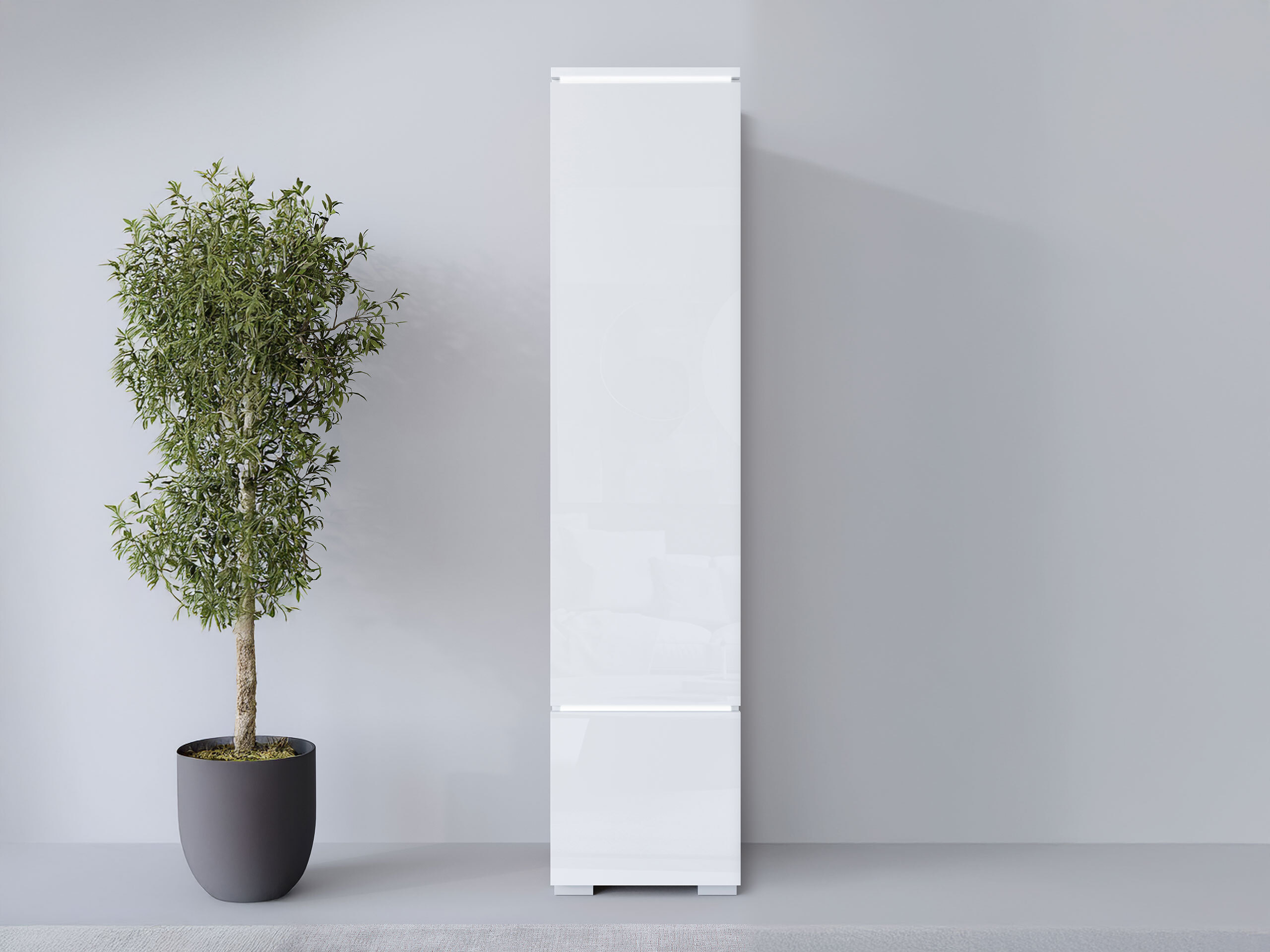Bookcase Mirfivo 108 (White + Glossy white)