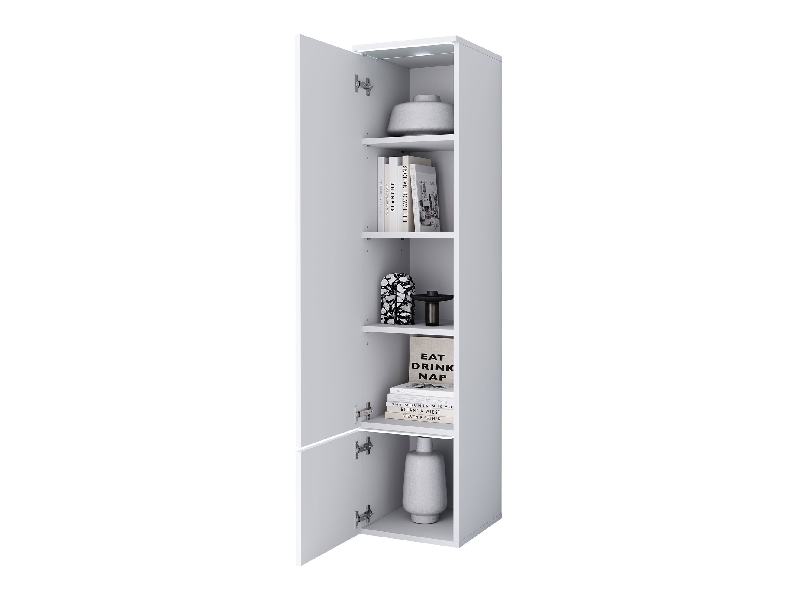 Bookcase Mirfivo 108 (White + Glossy white)