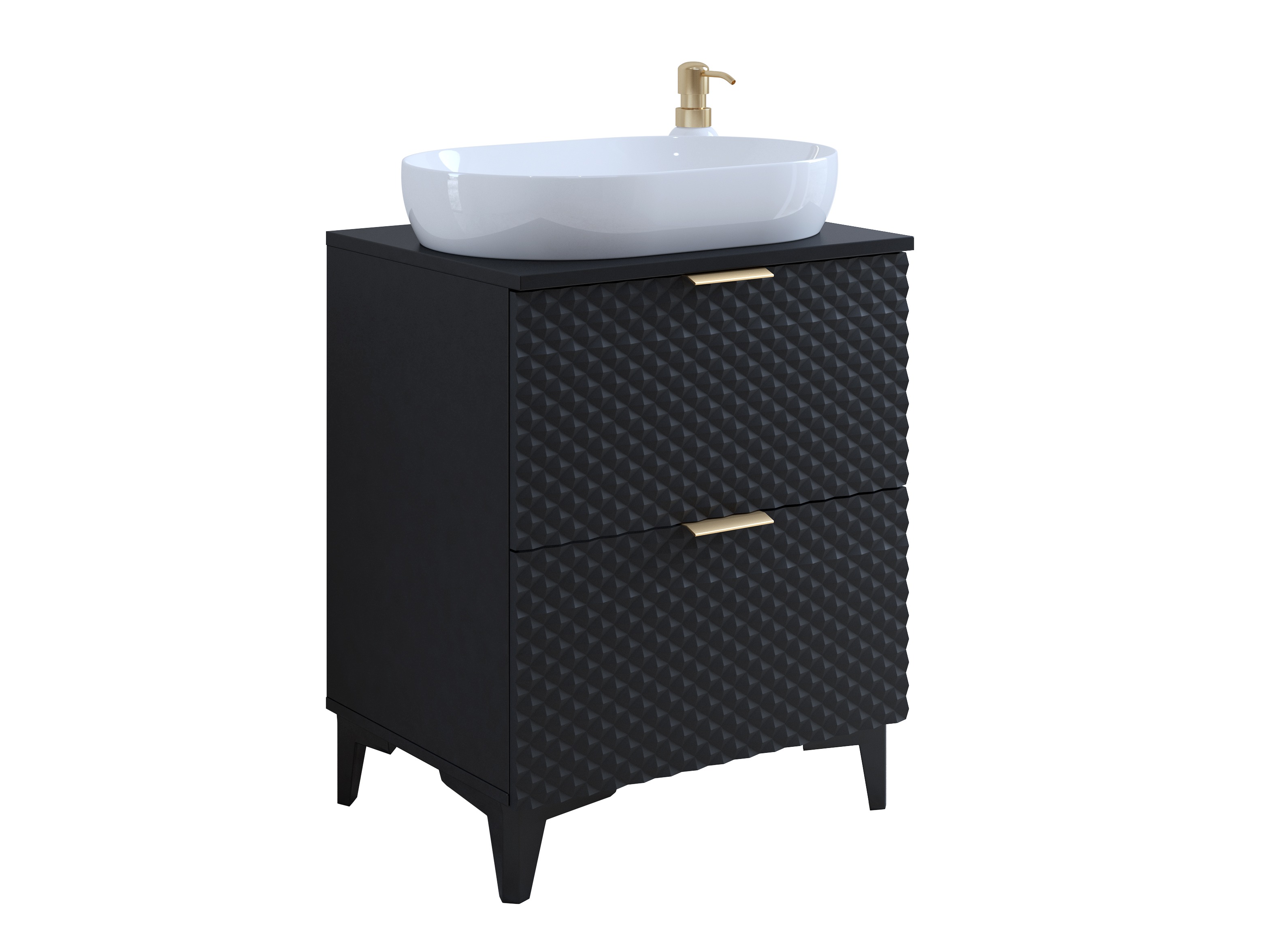 Standing bathroom cabinet for washbasin Liretu 101 (Black)