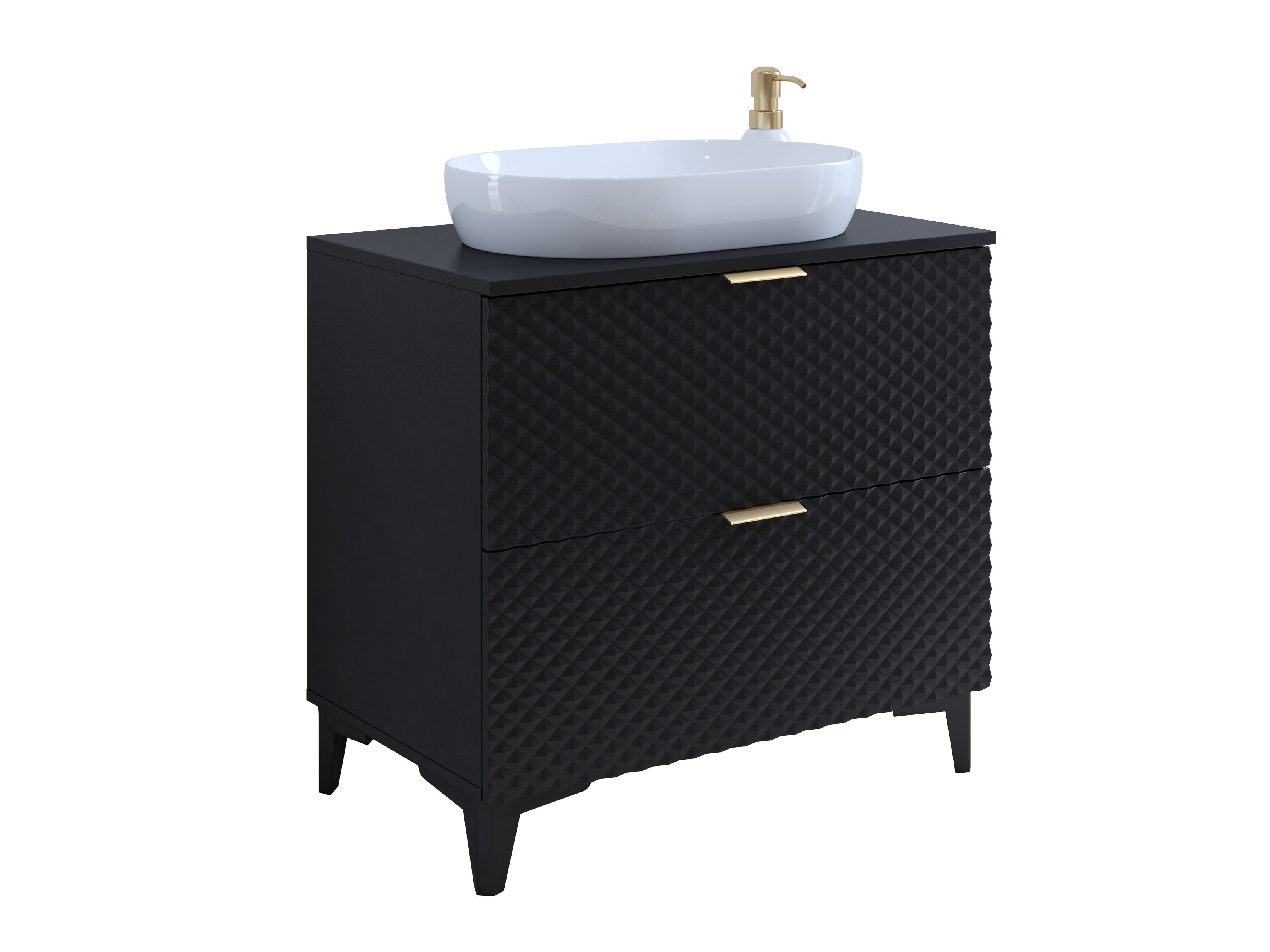Standing bathroom cabinet for washbasin Liretu 102 (Black)