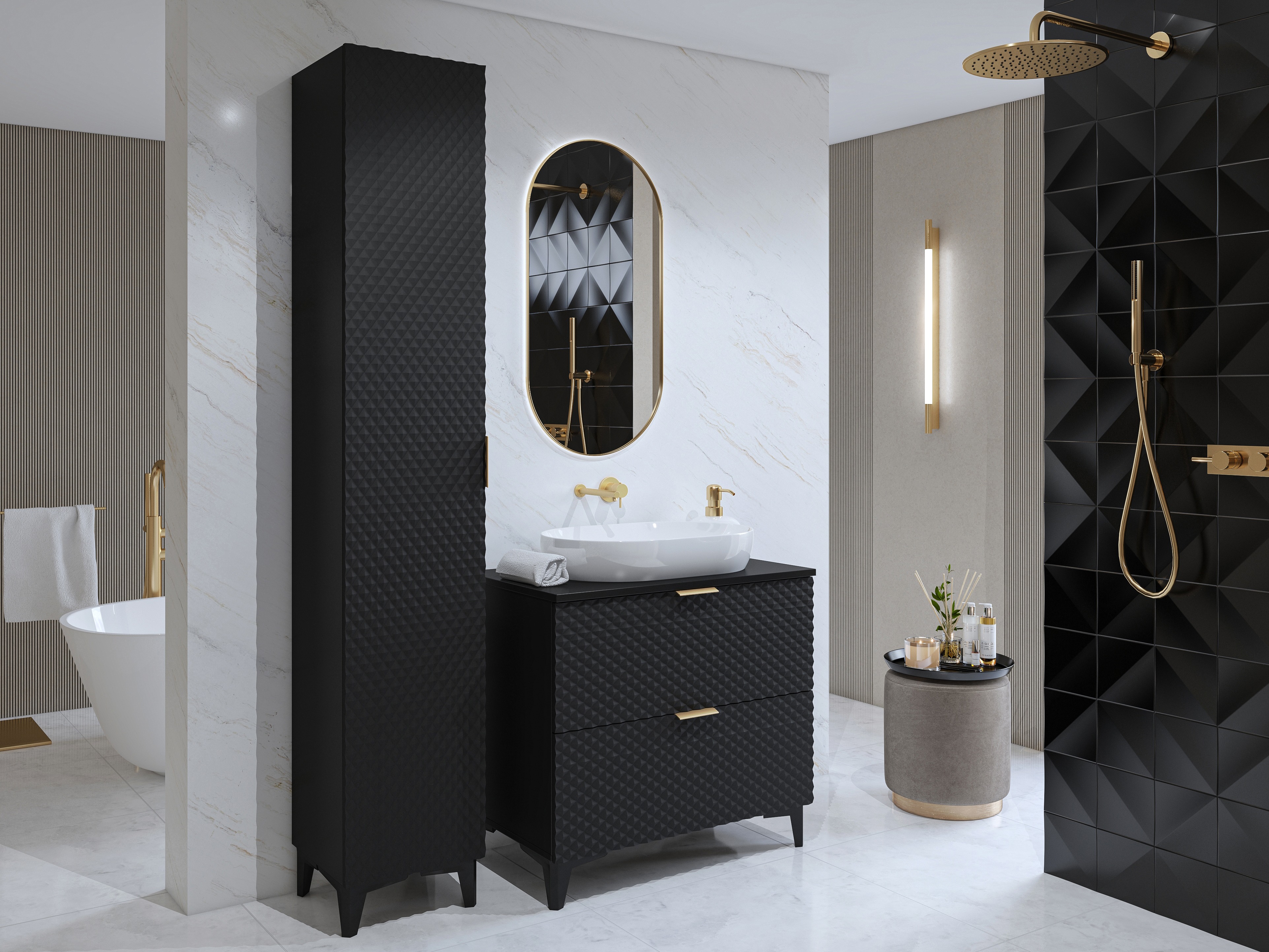 Bathroom set Liretu 104 (Black)