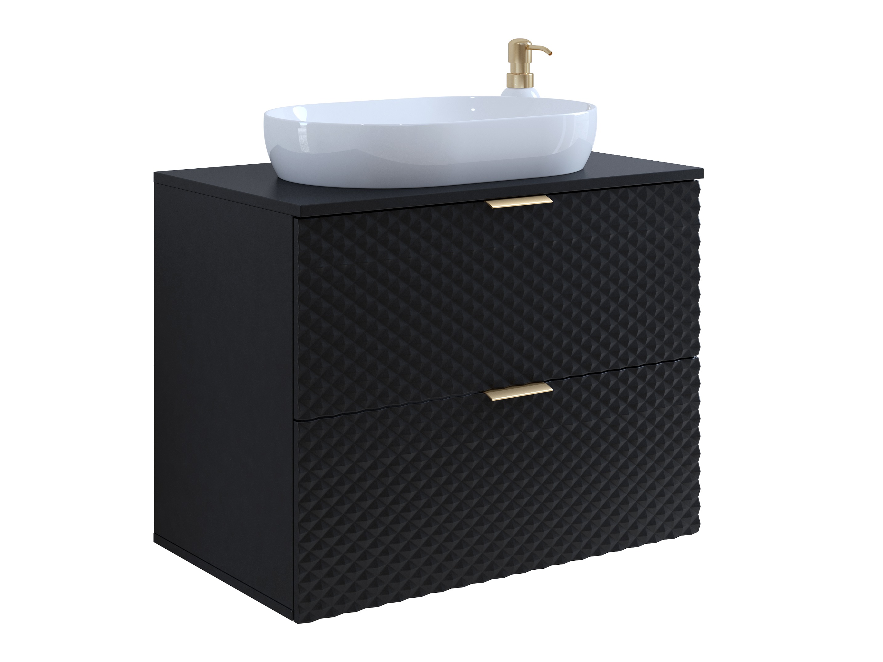 Wall-mounted bathroom cabinet for washbasin Liretu 107 (Black)