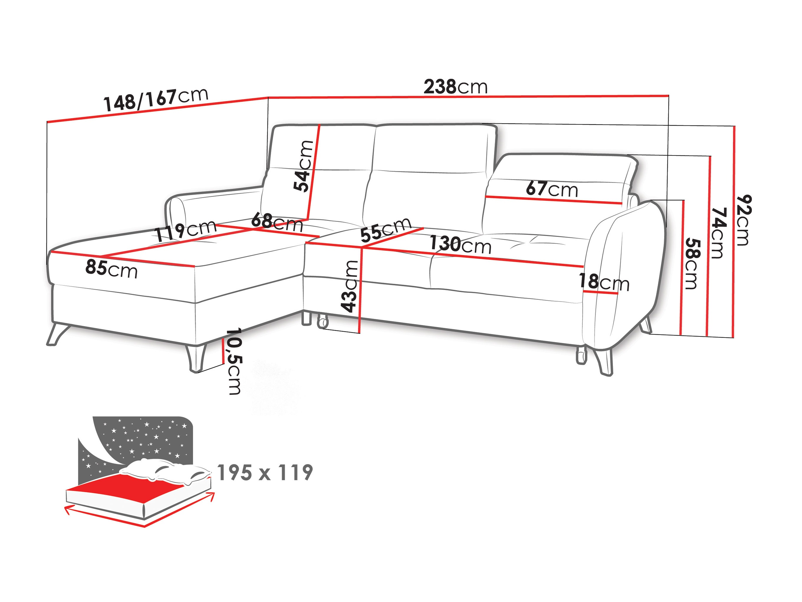 Corner sofa Amplexus (Vibe 21)