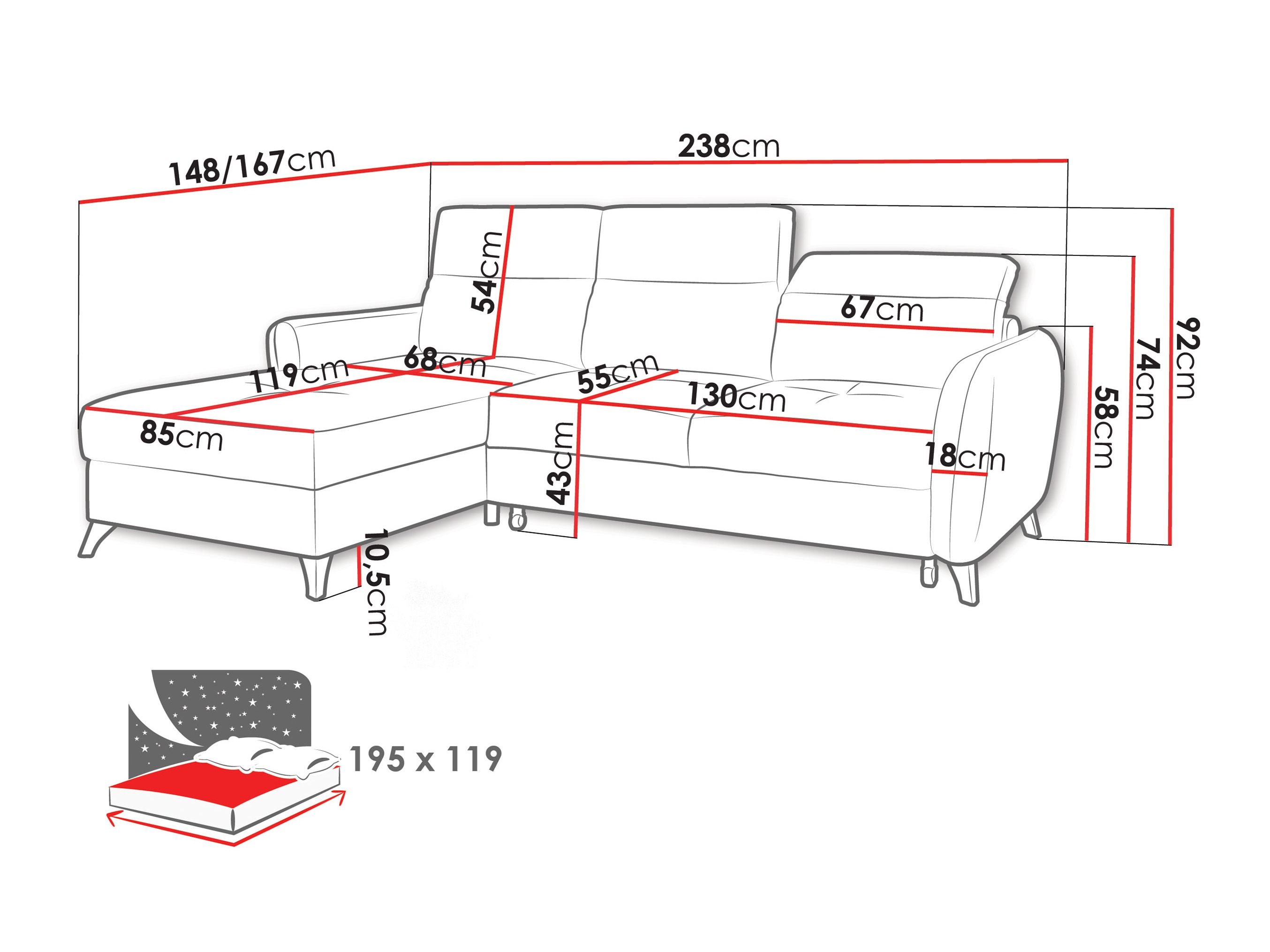 Corner sofa Amplexus (Vibe 95)